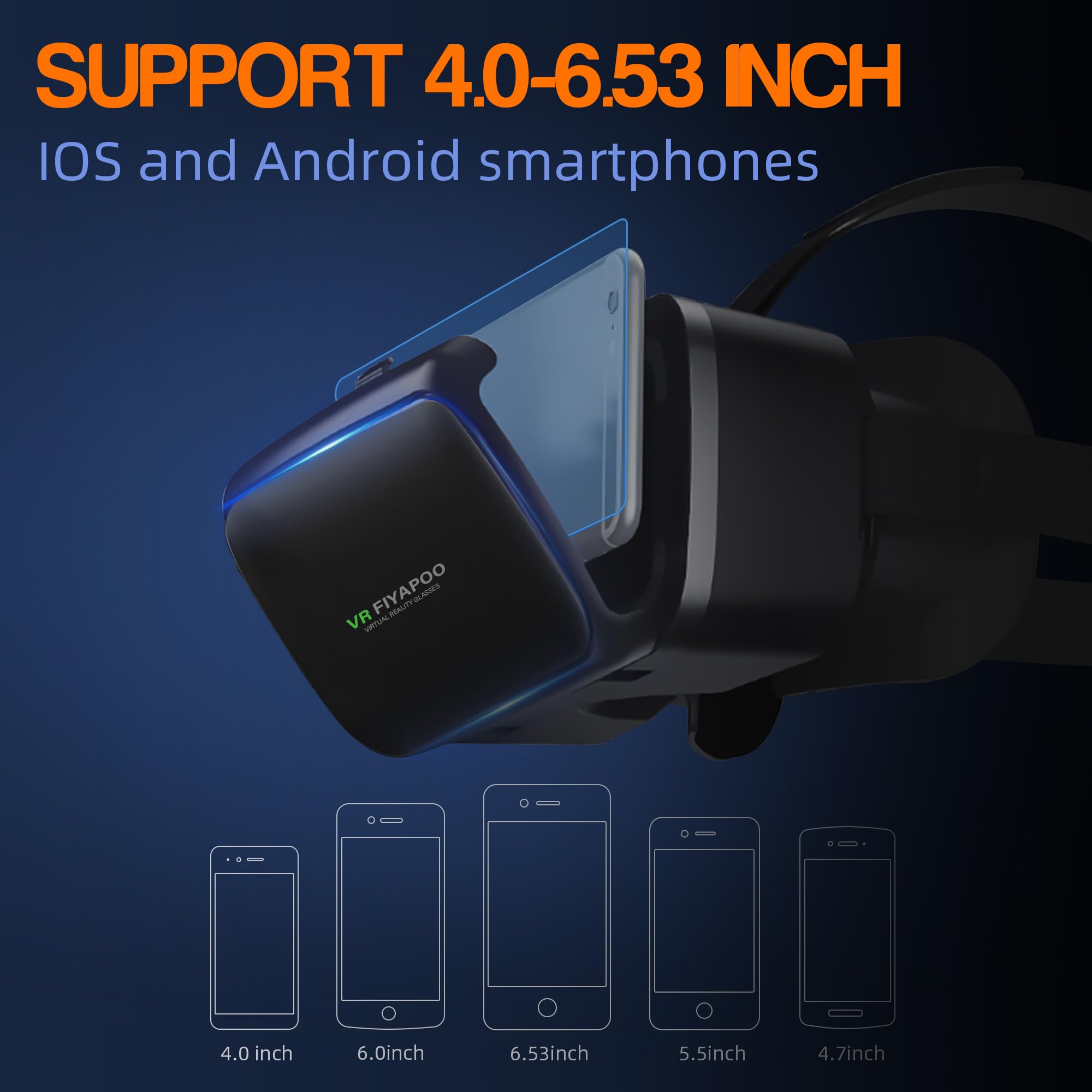 VR Brille 3D für Handy, 3D Brille Virtuelle Realität,HD VR für Filme & Spiele, Kompatibel mit nahezu Allen Smartphones (4,7-6,7 Zoll)