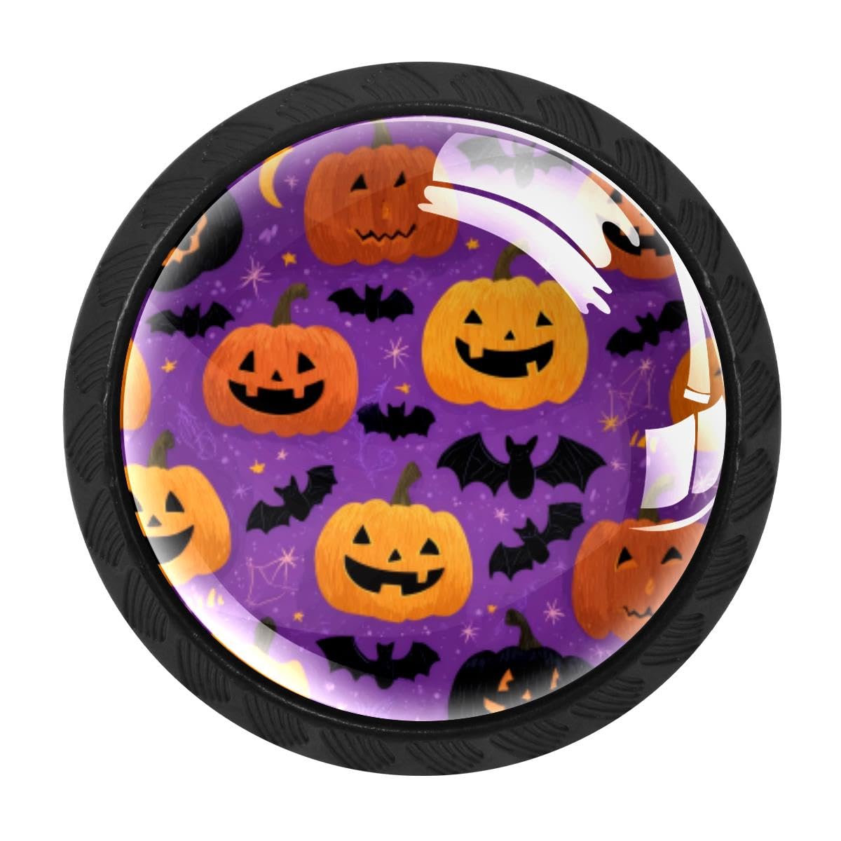 Heoeh Multi 2 4 Pcs Cabinet Knobs, Pumpkin Bats Halloween Drawer Knobs Dresser Handles