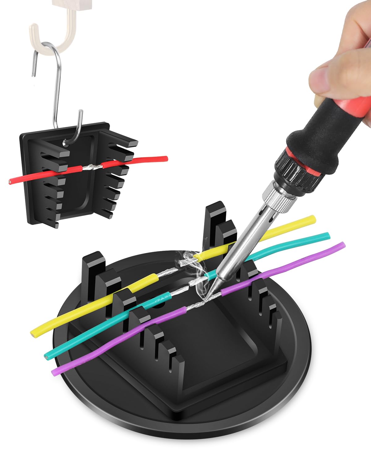 Estación de soldadura magnética soluciona cables sueltos con soporte de tercera mano
