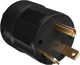 Elecan 30 Amp 125V RV Replacement Plug, NEMA TT-30P Extension Cord End Male Power Connector, Electrical Straight Blade, Grounding, Industrial Grade for Trailer Camper Generator -2 Pole 3 Wire-UL
