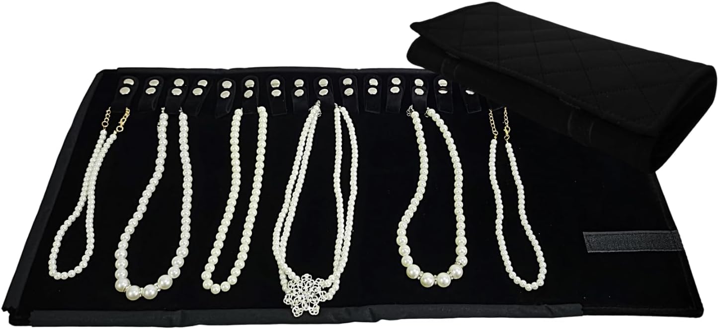 Necklace Travel Jewelry Case Organizer,Compact Storage Holder for Women (Vintage)