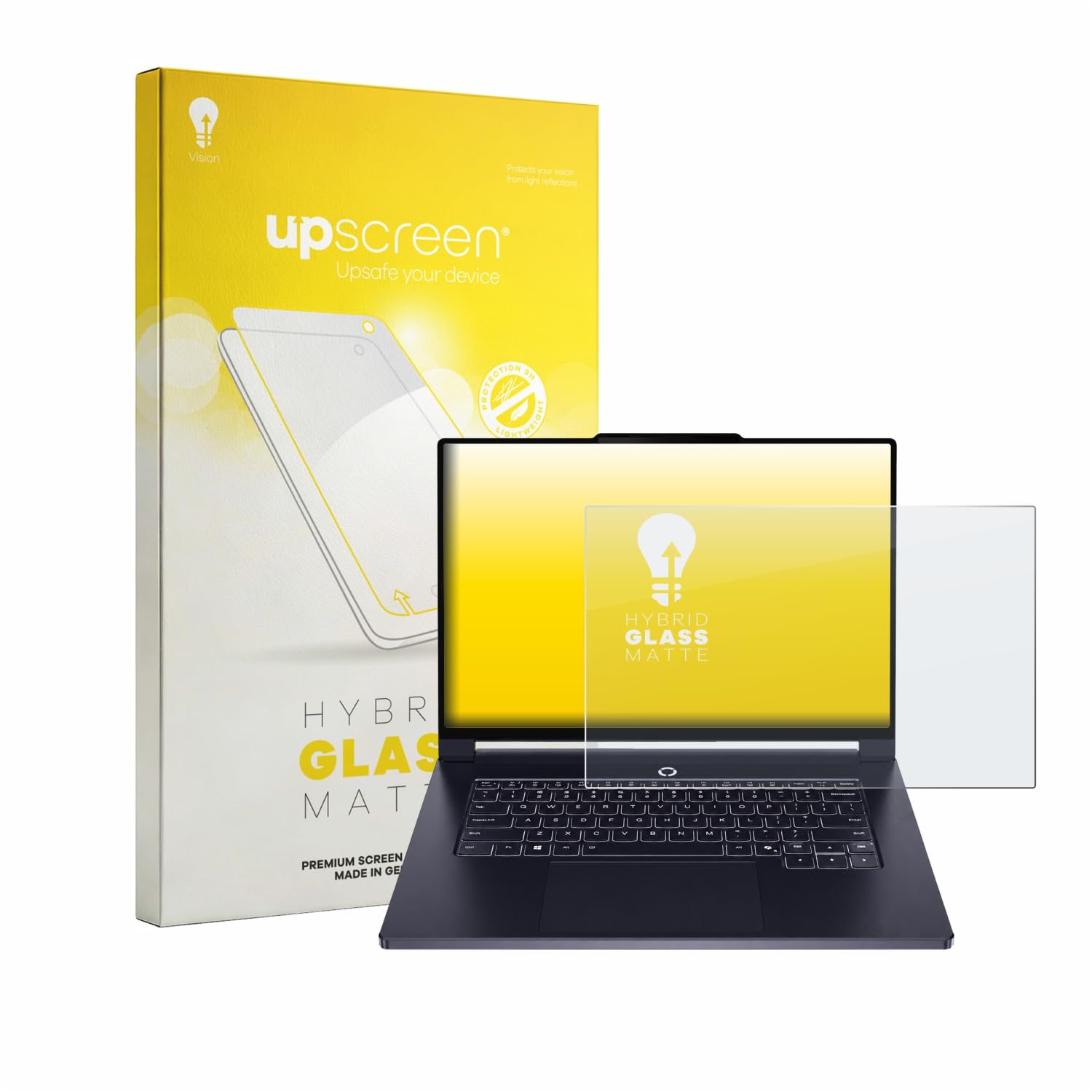 upscreen Lámina Cristales para Lenovo Legion 7a Gen 11 15" | , Mate Protección Pantalla Made in Germany, Anti-Reflejos 9H Dureza Hybrid Tempered Glass