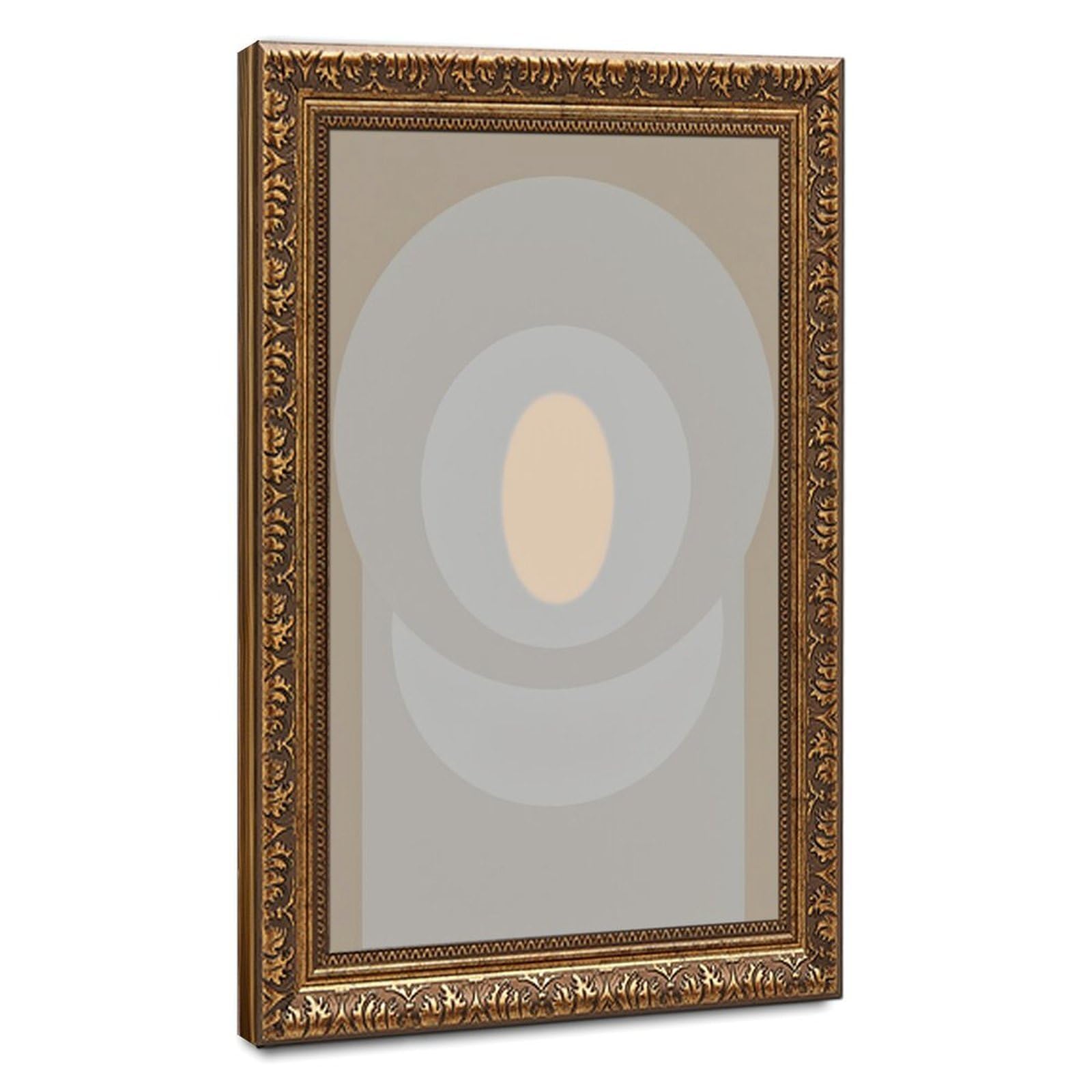 Zguols Beige Abstract And Minimalist Poster 22 Canvas Poster Bedroom Decor Sports Landscape Office Room Decor Gift Retro Gold Frame 16" L X 24" W
