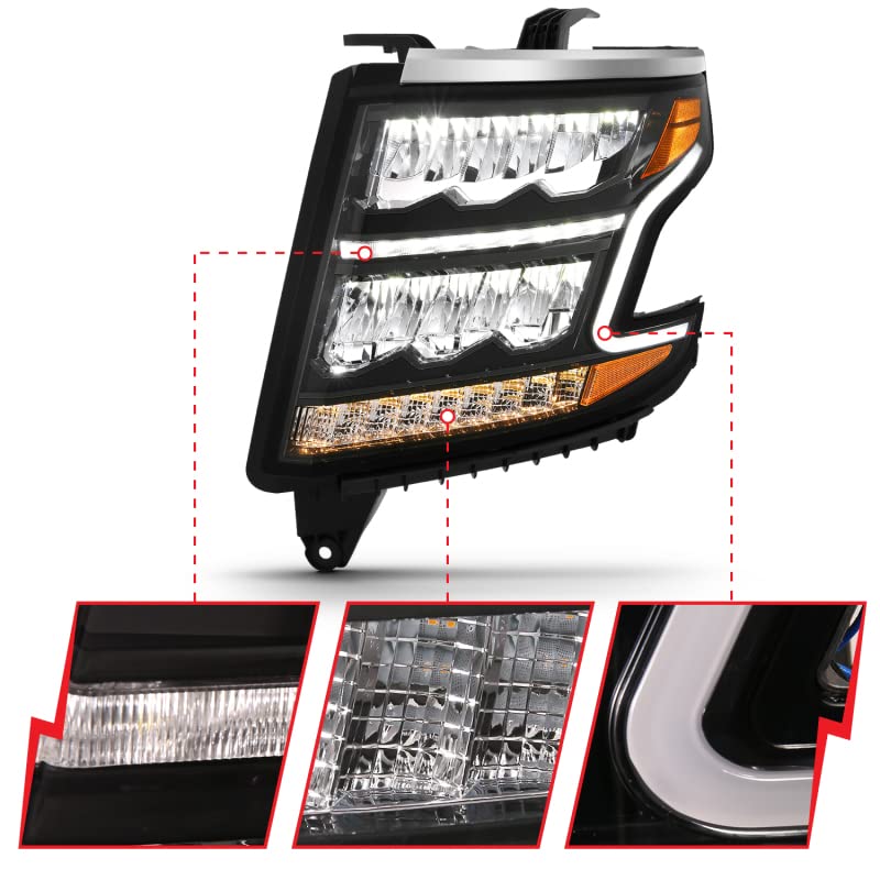 アジアンライト Amazon.com: ANZO 111478 LED HEADLIGHT PLANK STYLE BLACK CLEAR W