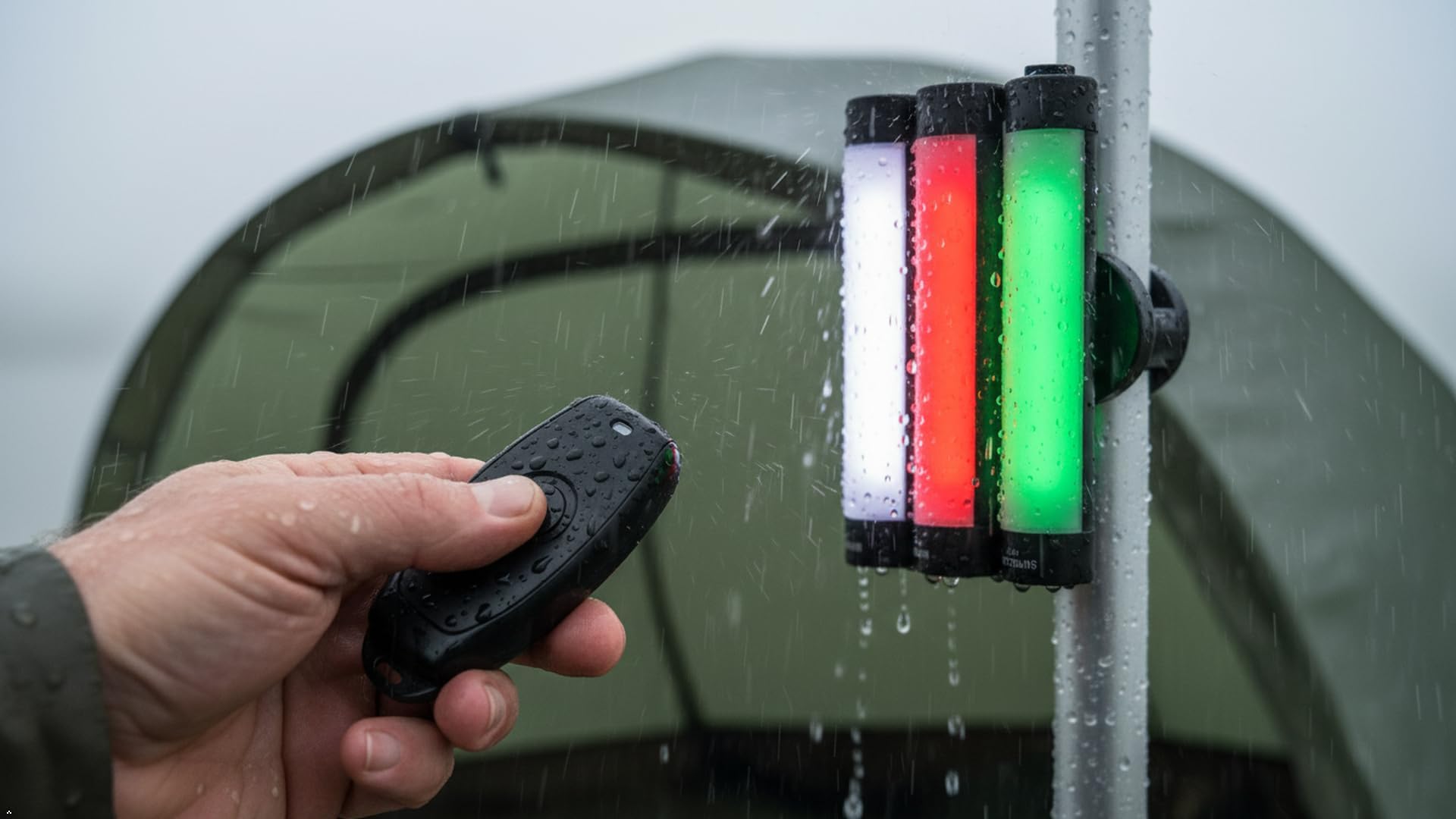 Sunblesa Bivvy Light Ricaricabile Aggiornata - Lanterna Magnetica LED per Pesca con Telecomando e Adattatore Bankstick, Power Bank 2600mAh, Modi Rosso/Verde/Bianco, Impermeabile per Carpa Campeggio