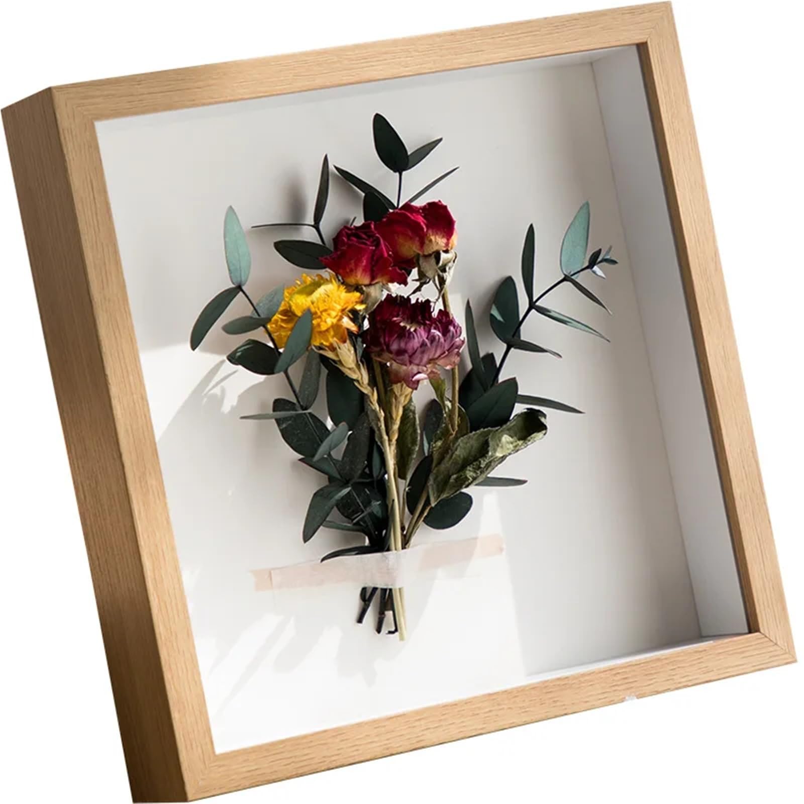 Shadow Box, Cornice portafoto in legno, profondità 3 cm, per esporre opere tridimensionali, stile nordico, fai da te, cornice portafoto in legno (acqua, 23 x 23 cm)