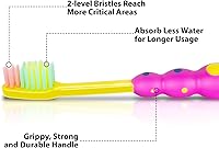 Vista 2 de B Rush Cepillos de dientes para niños y niños, cerdas suaves para hilo dental, cabezales de cepillo de tamaño infantil (3 +), ventosa para diversión
