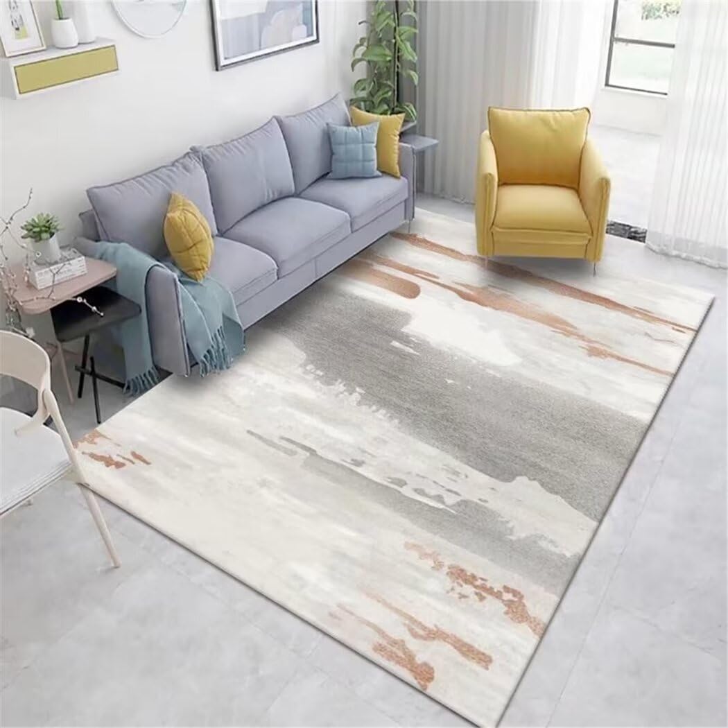 Tapis géométrique blanc de chambre adulte au fini soigné