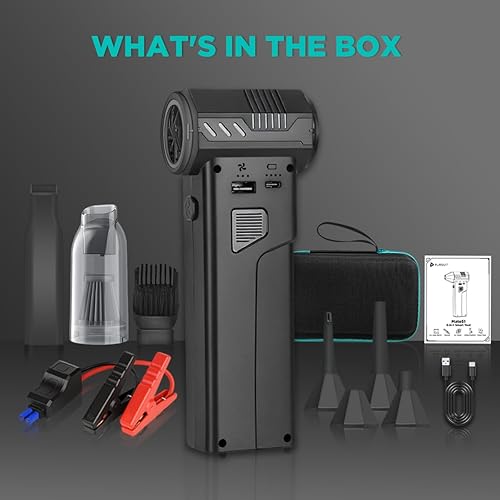 Miniatura 8 de Arrancador de salto 5 en 1 con plumero de aire, aspiradora portátil, refuerzo de batería de coche de 2000 A, infladordeflector de aire, banco de