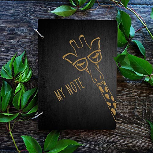 DI-KRAFT Refillable Ring Lock Wooden (MDF) Cover Zebra Printed Diary Unruled Paper Sheets Notebooks for Writing Sweet Memories Journal Planner Scrapbook A5(160 Pages, 6x8 Inches, Black)