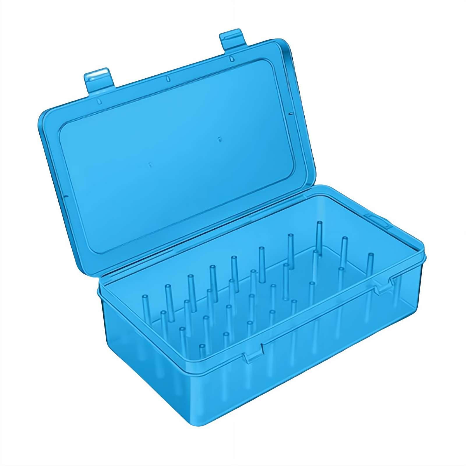 Piping Tips Storage Box with Fixed Pins, 42 Pegs Storage Container Piping Tip Set Organizer Case, Clear Plastic Cake Decorating Kit Storing Case, Multifuctional Piping Tip Storages