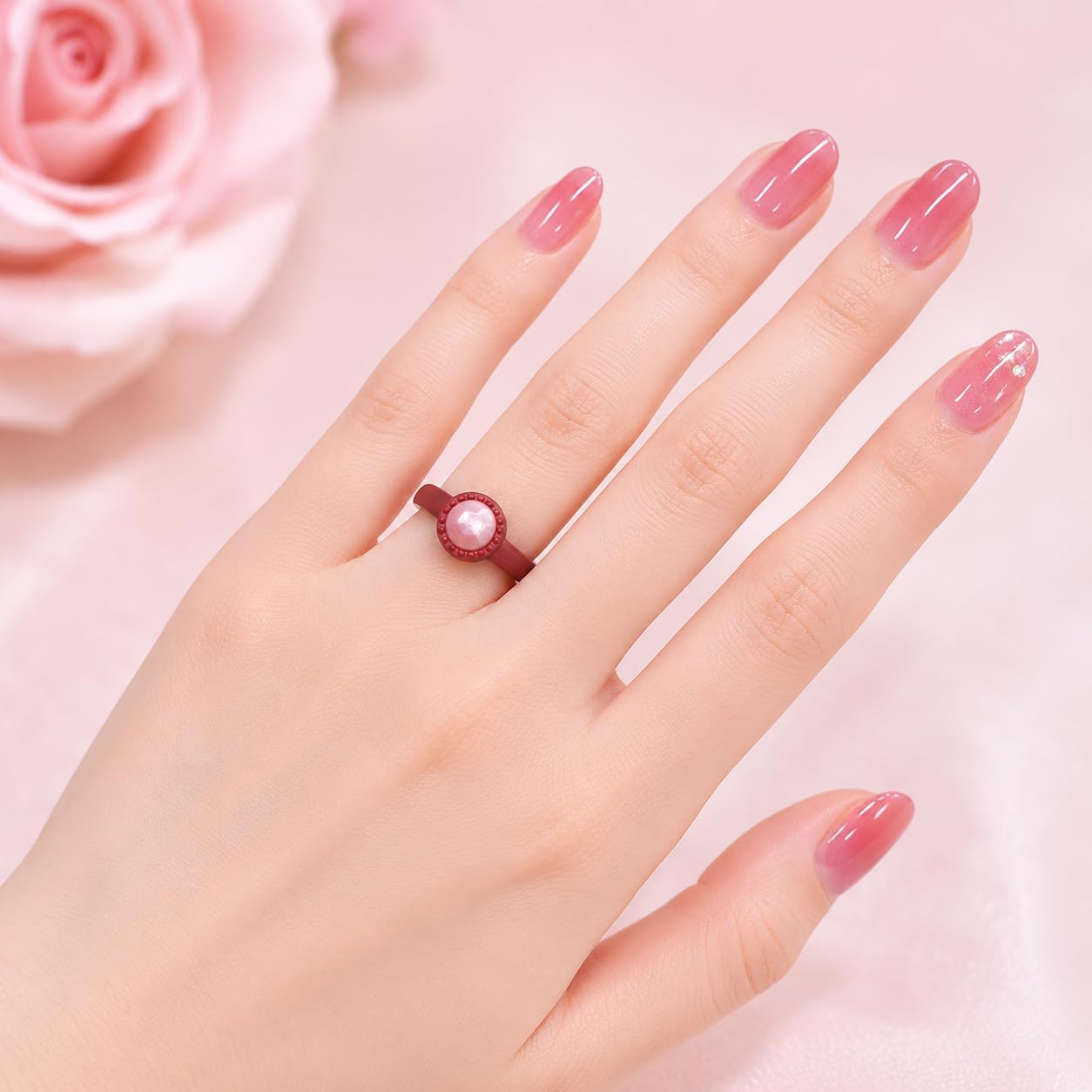 3/1 Packs Silicone Women's Rings - Gemstone Double Rings -Rubber Wedding Bands - Women's Diamond Bands