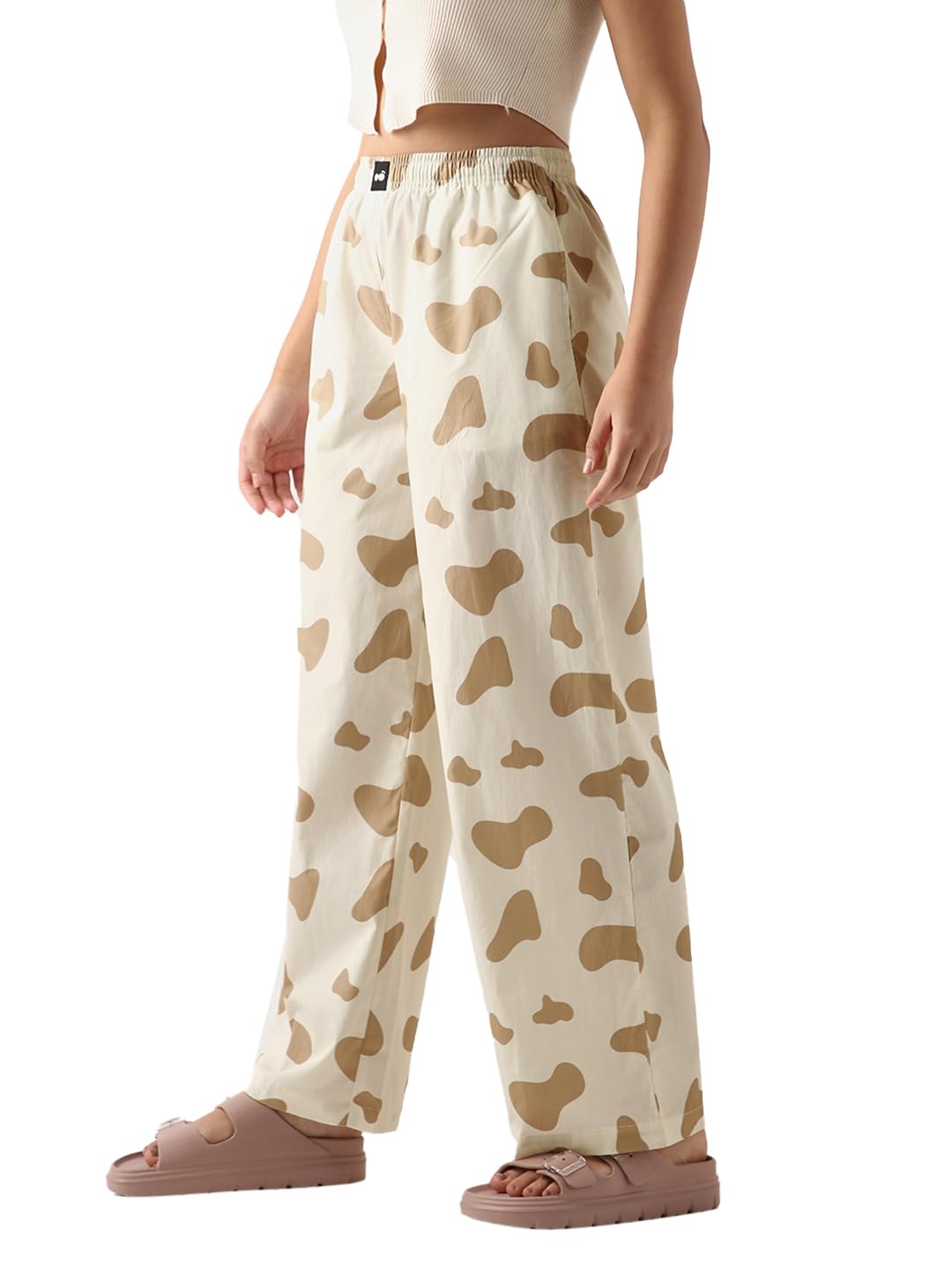 bewakoof Women's All Over Printed Wide Leg Cotton Poplin Pyjama-picture-20