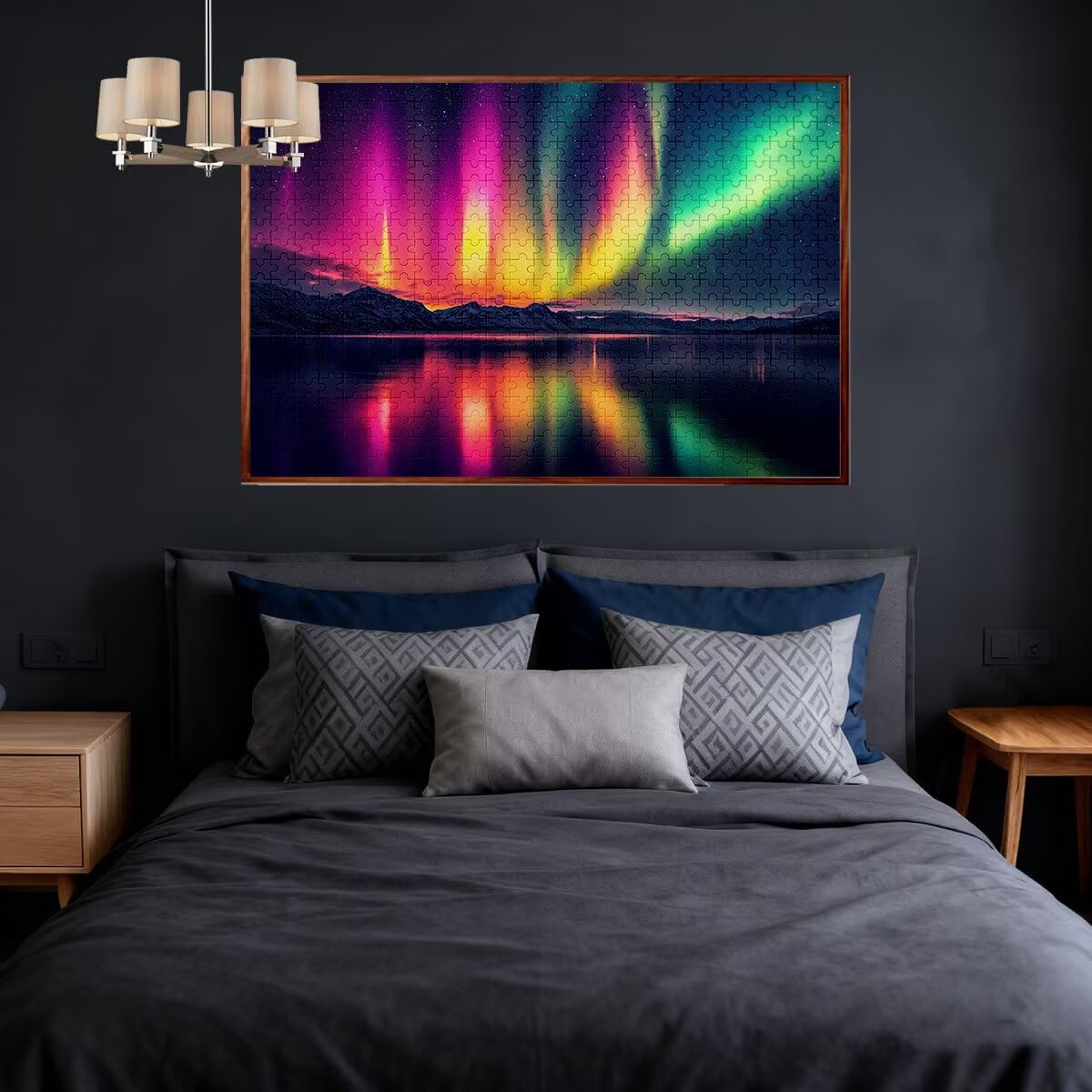 Puzzle 1500 elementów, krajobraz, drewniane puzzle dla dorosłych, Aurora, puzzle dla dorosłych, 87 x 57 cm, Impossible Classic Jigsaw gra zręcznościowa dla całej rodziny, przyjaciół, jako prezent