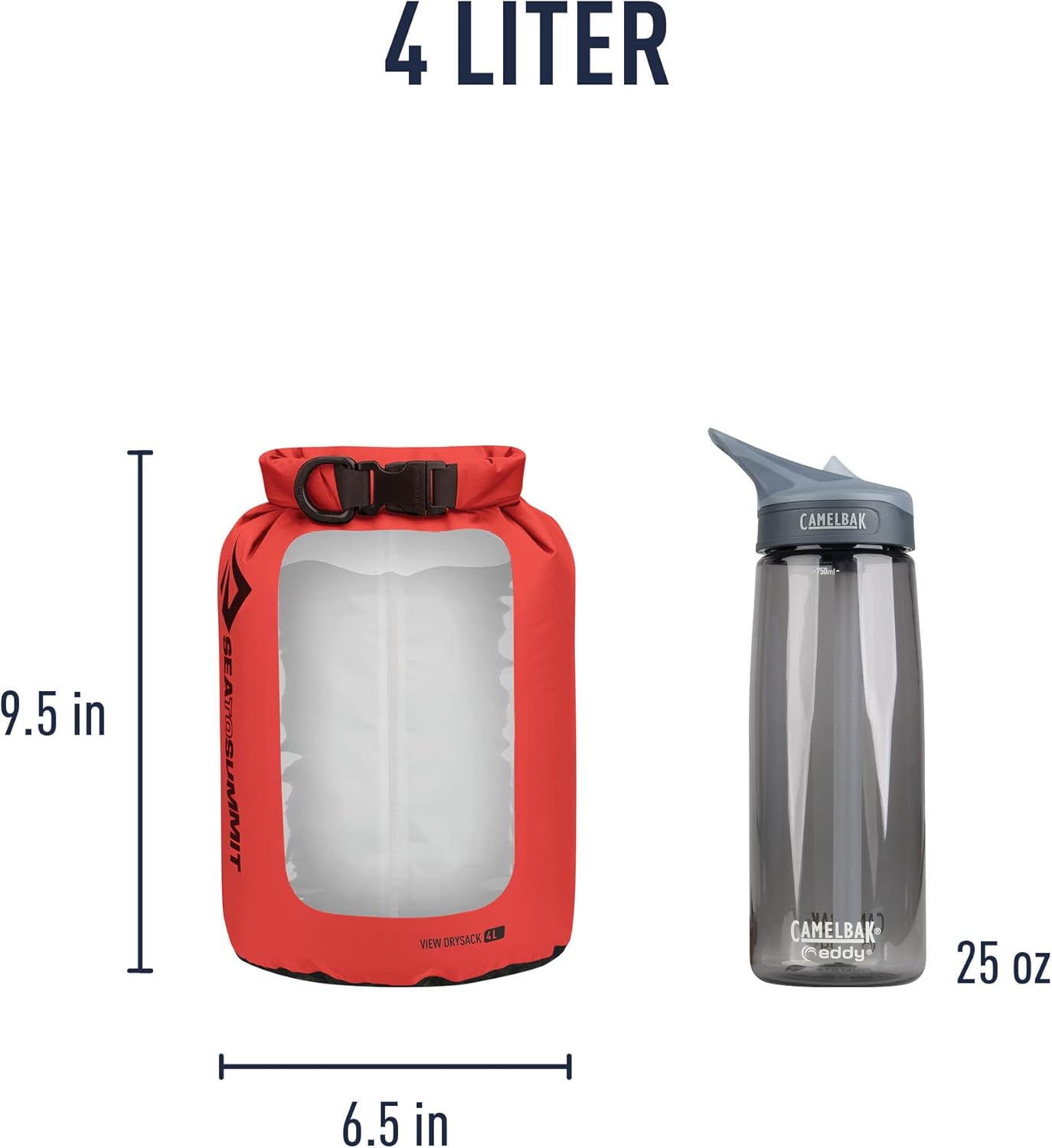 Sea to Summit View Dry Sack, See-Thru Dry Bag, 4 Liter, Red