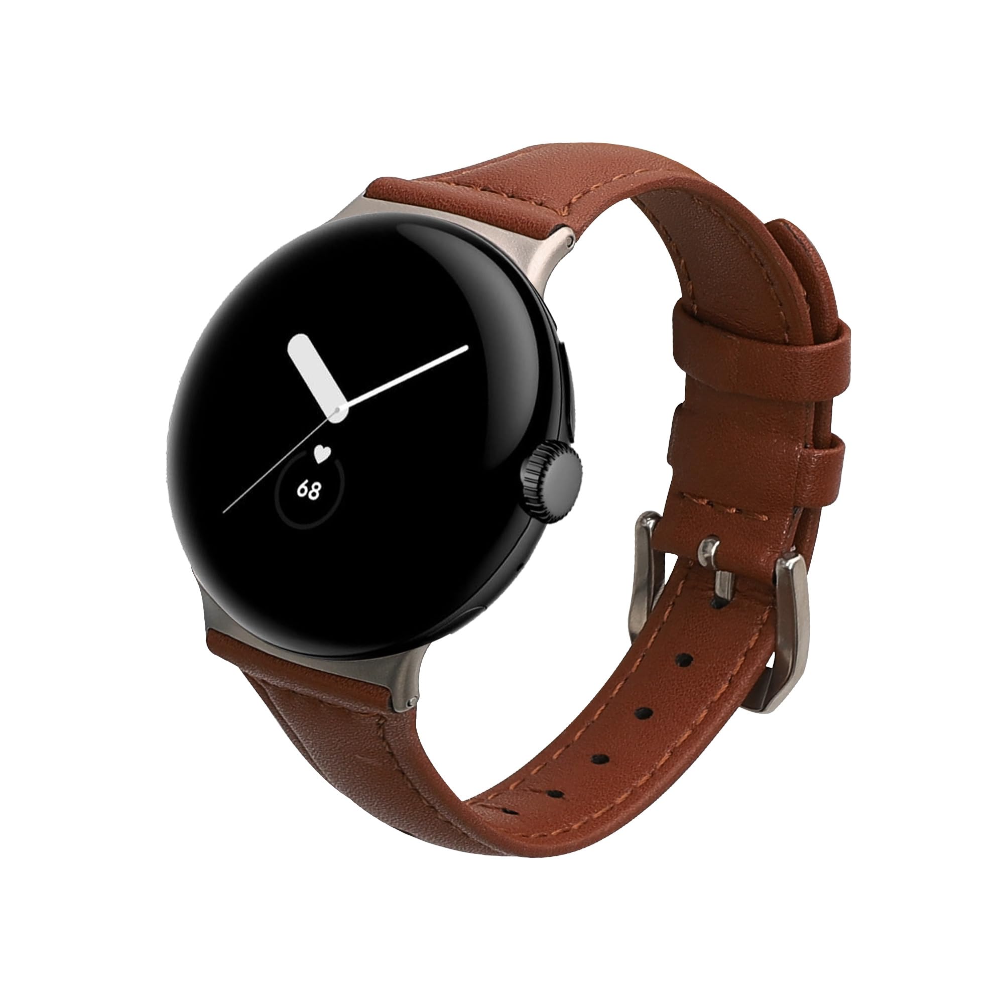 kwmobile Pasek do zegarka z prawdziwej skóry kompatybilny z Google Pixel Watch Series 41mm / Pixel Watch 4 41mm - pasek wymienny do smartwacha - jasnobrązowy