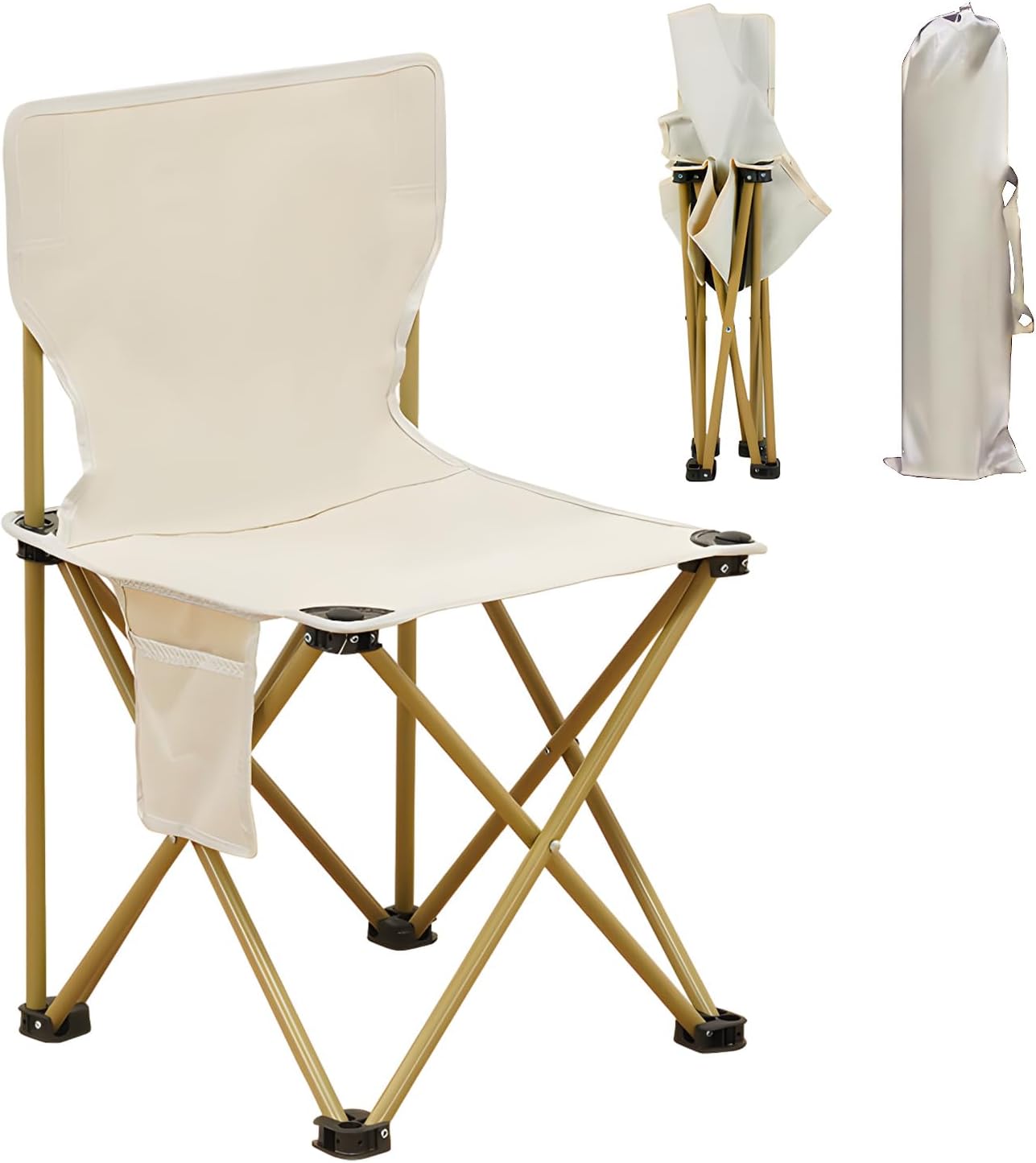 Silla De Camping Plegable Alta - Ligera (1.9kg), Soporta 130kg, Con Funda - Ideal Para Playa, Pesca, Senderismo, Picnic, Color Verde