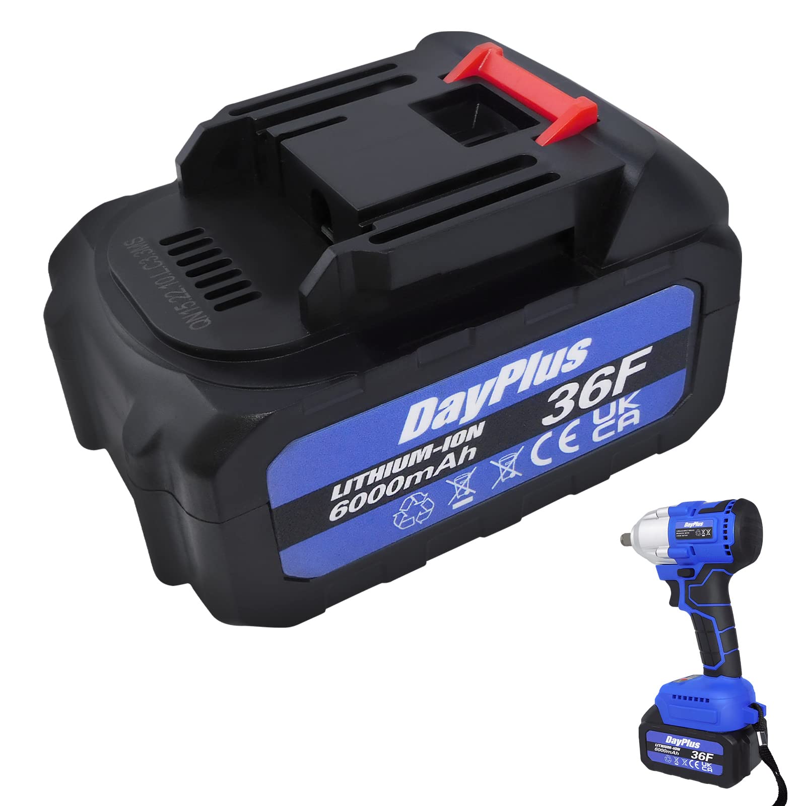 21V 6.0Ah Lithium Ion Battery-Pack, Rechargeable Replacement Battery for 3-in-1 Impact Wrench Cordless Drill Set Hight Torque Electric Wrench Cordless Power Tools (ONLY 1pcs Li-ion Battery)