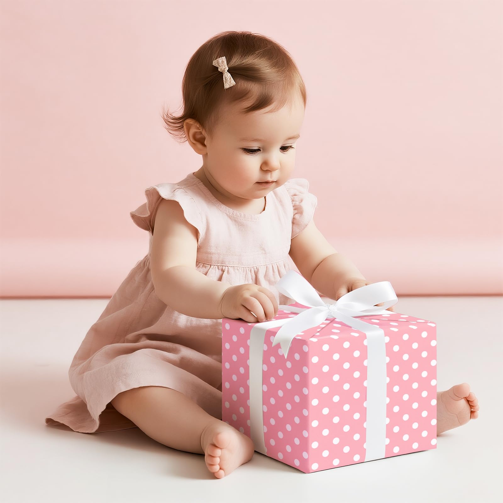 RUSPEPA Roze mat inpakpapier - 43,2 cm x 10 m - effen kleur parelmoer - glanzend papier, perfect voor bruiloft, verjaardag, Kerstmis, babyshower