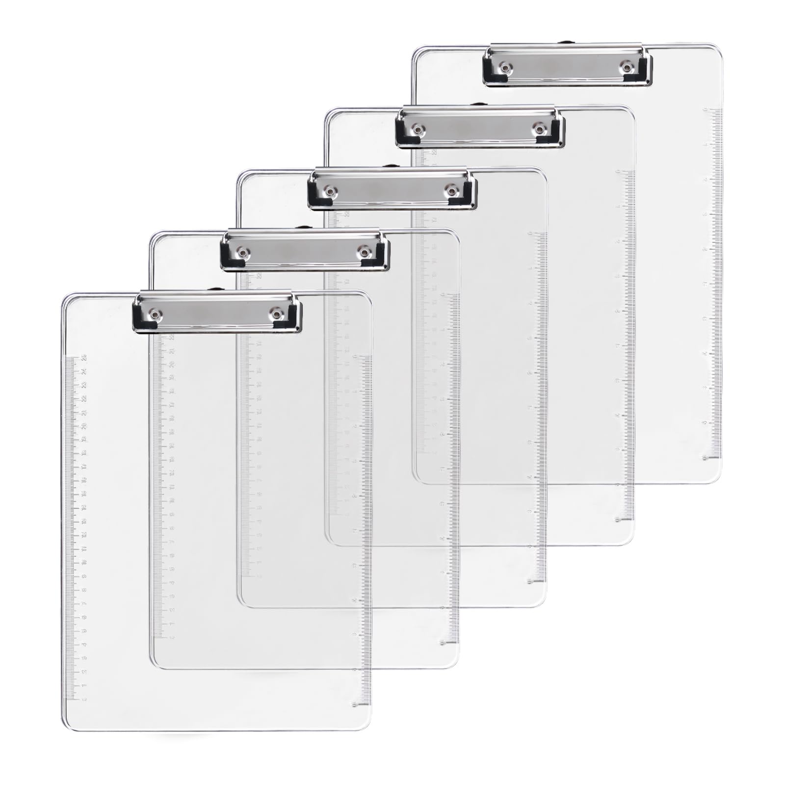 YOUNTHYE Porte Bloc A4 avec Pince Transparent Lot de 5 Planchette à Pince Robuste en PS Porte Bloc A4 pour Bureau École Infirmière