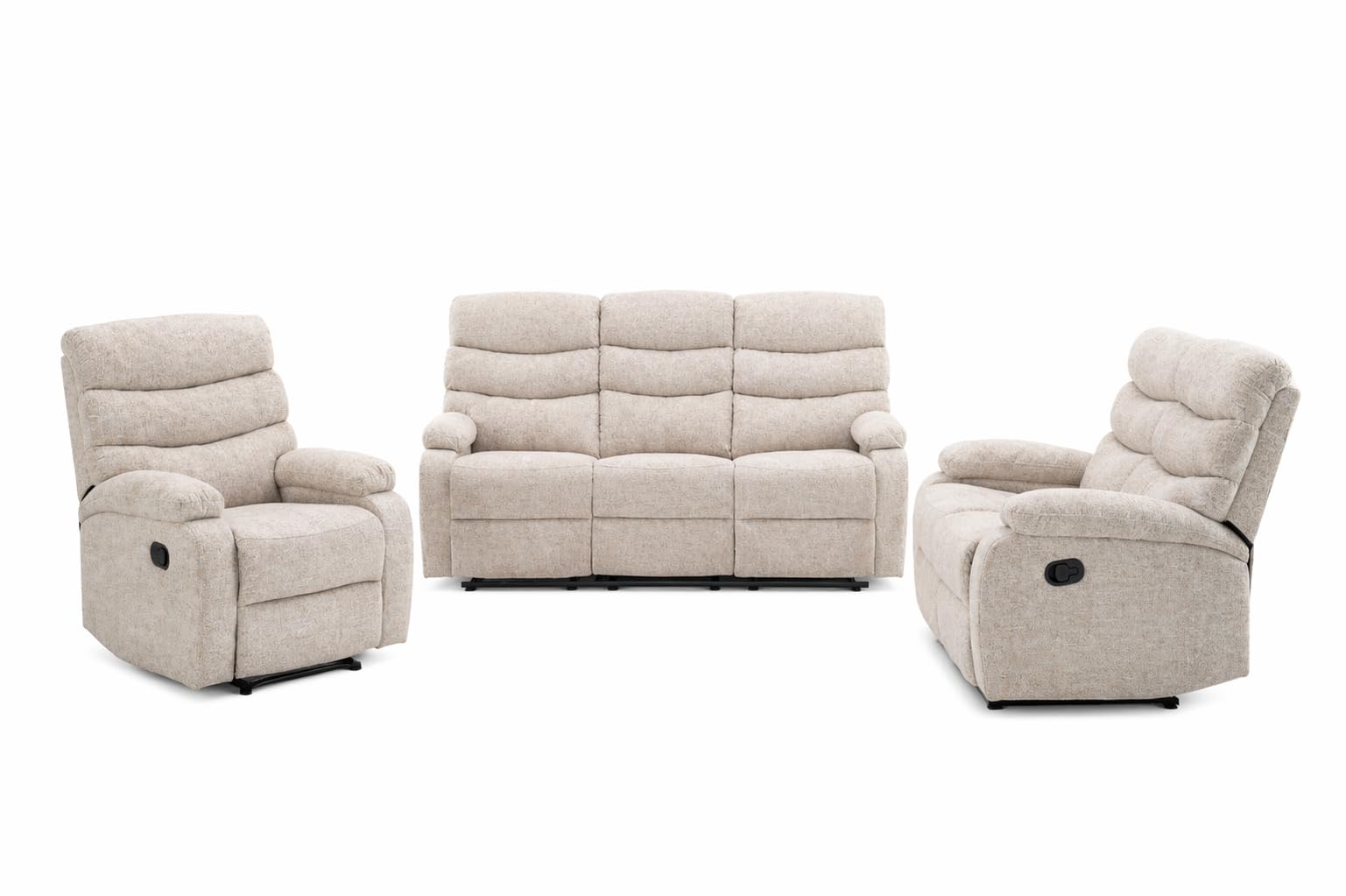 Buyqualia Sofá reclinable de 3 plazas Color Beige Claro