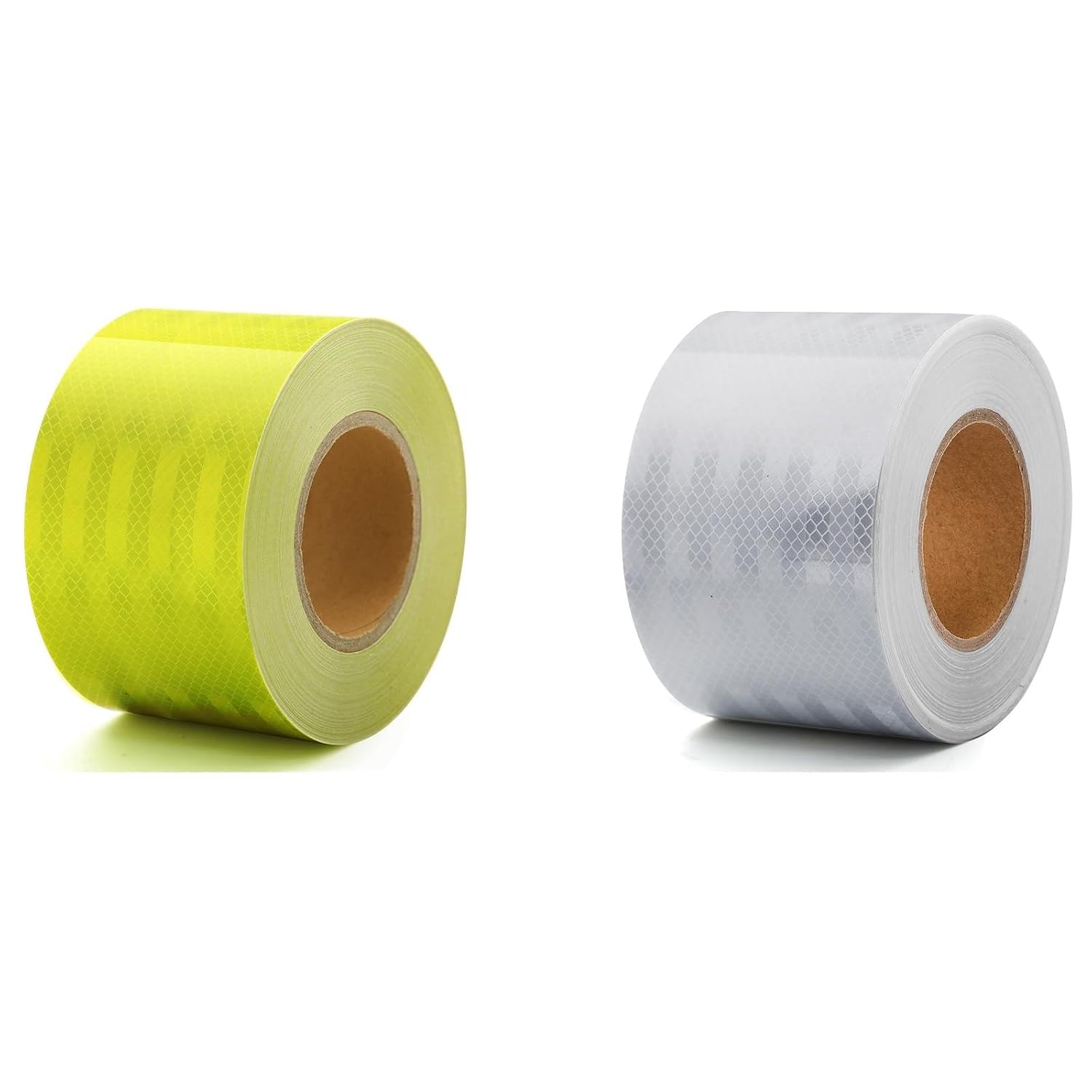 200ft Reflective Tape, Waterproof High Visibility Warning Safety Adhesive Tape Outdoor Reflective-Stickers, Safety Reflective Strip (Fluorescent Yellow&White)