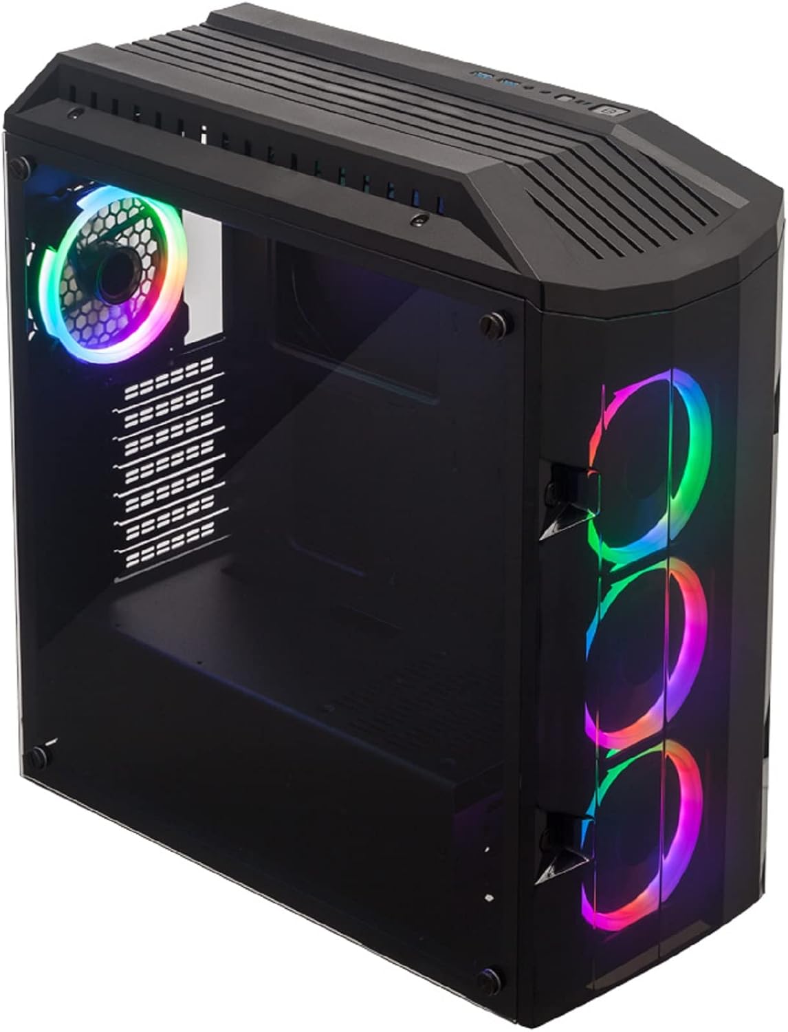 LCPOWER Boitier PC Gamer ARGB Moyenne Tour ATX et ITX 998B