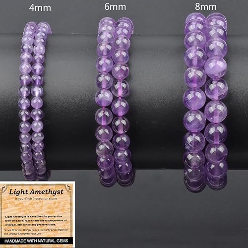 Vista 300 de MASSIVE BEADS Pulsera elástica de yoga hecha a mano con piedra natural, cristal curativo, energía, regalos para adultos unisex de 0.157 in, 0.236
