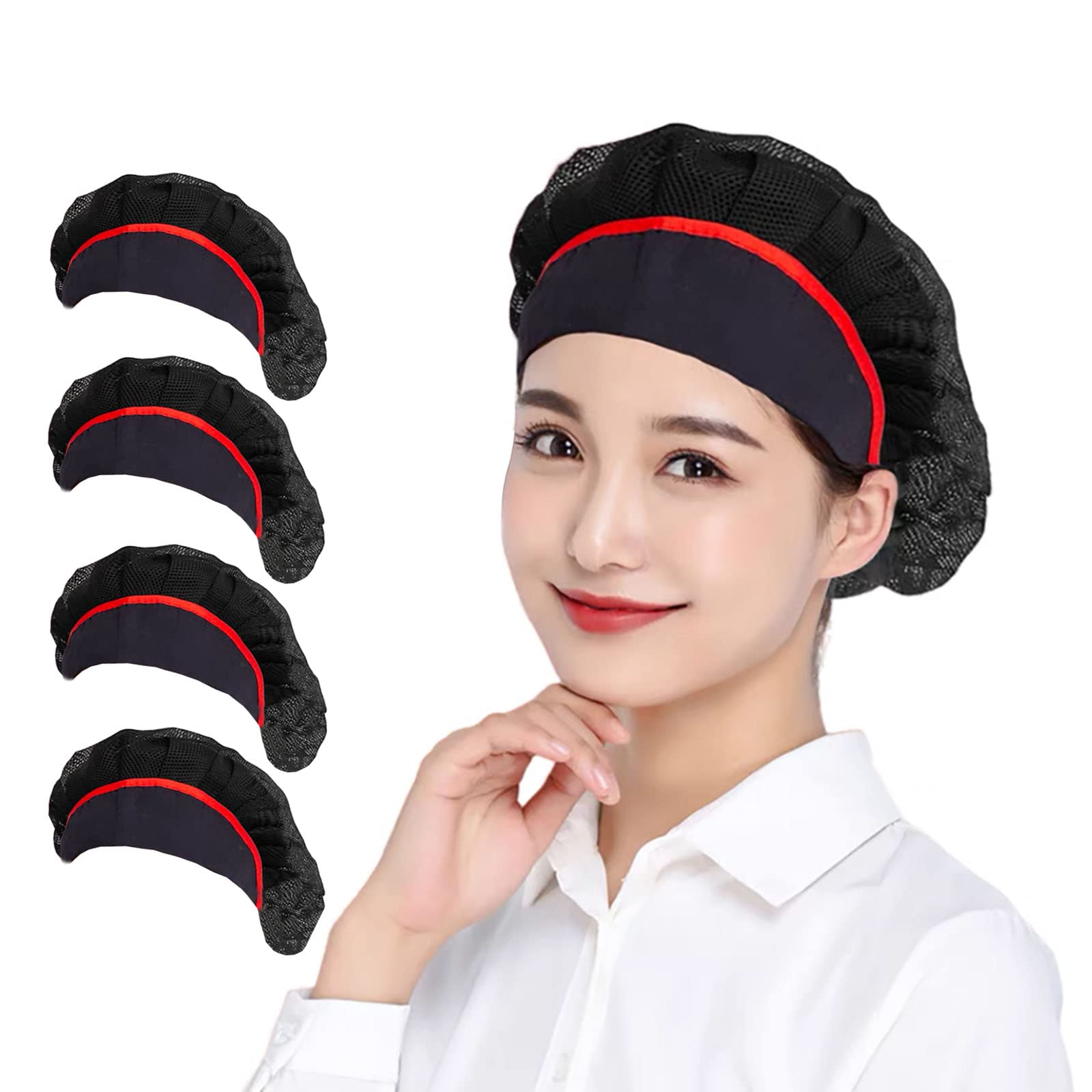 Jaspfct 1pc/4pcs Chef Hats-Kitchen Baker Cooking Hair Nets Food Service Caps for Adults
