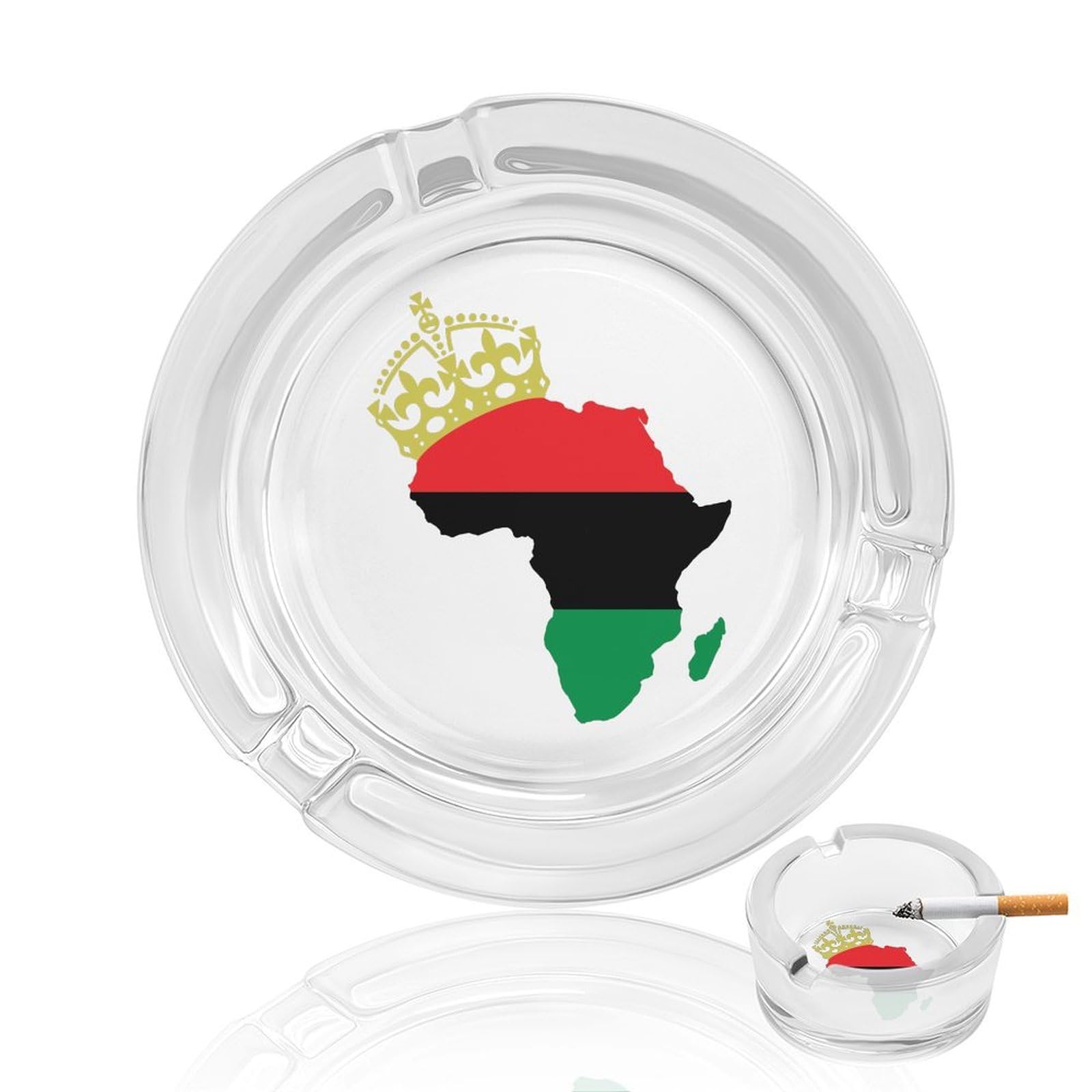 Nclqvjxzkhw Style African Am-Ericans-Prides Glass Ashtray Round Ash Tray Smoking Trays For Home Garden Outdoor