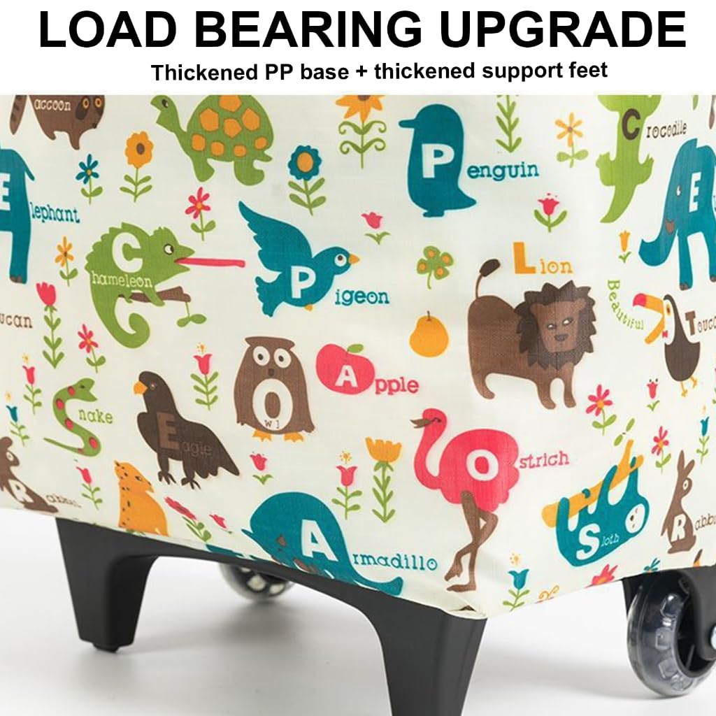 Sturdy Portable Grocery Cart Bag Spacious Waterproof Shopping Bag with Wheels For Household And Outdoor Use