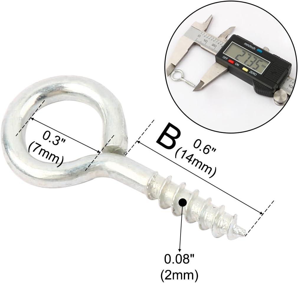 uxcell Galvanized Steel 3.9 Inch Door Window Cupboard Shed Gate Latch Lock Catch Eye Cabin Hook 4pcs