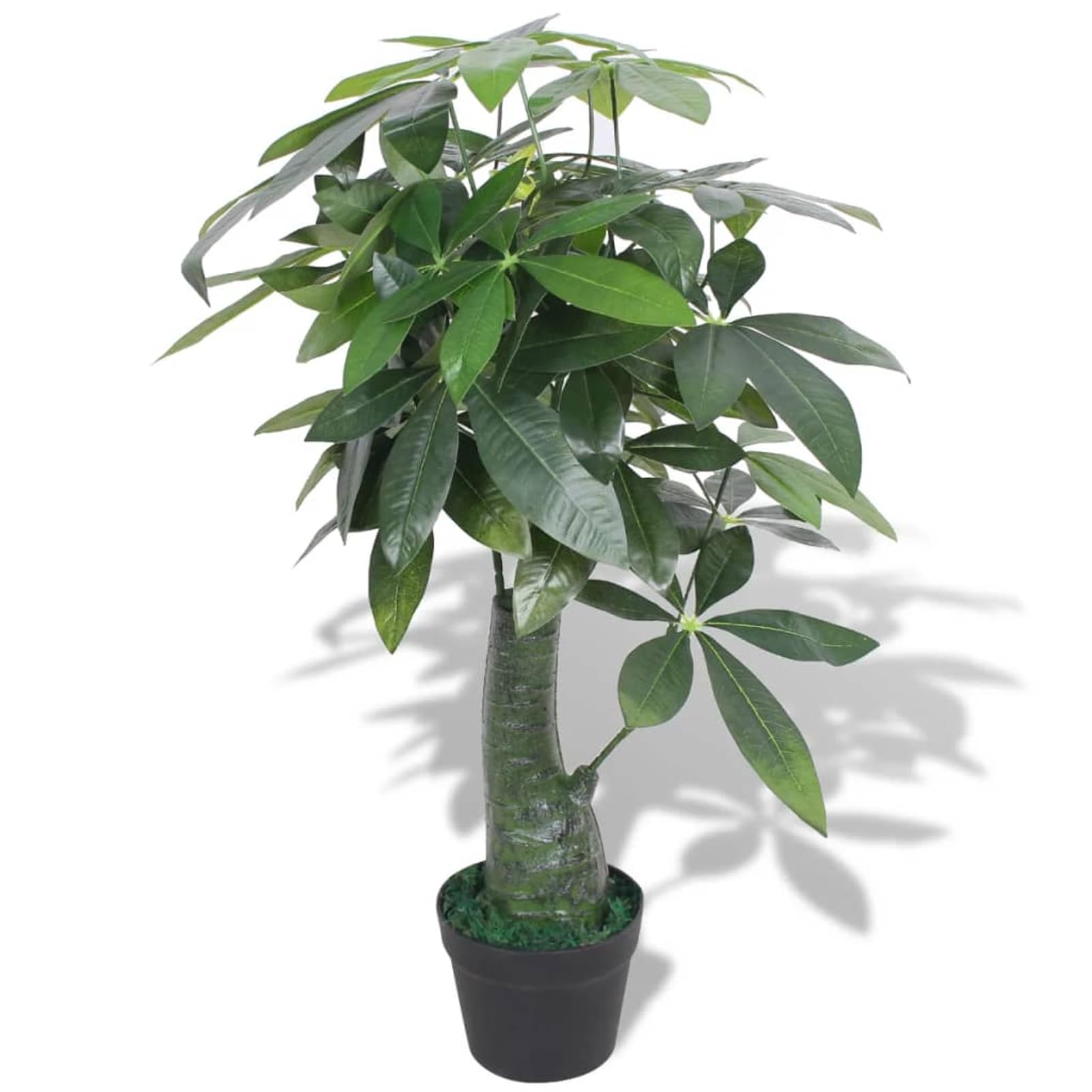 Pachira Acquatica, pianta Artificiale con Vaso Incluso, 85 cm di Altezza, Foglie Verdi realistiche per Arredamento casa e ufficio244448