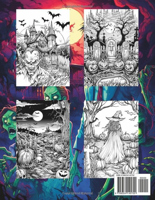 Fantasy Coloring Book Haunted Places Special Edition: For Adults and Teens | Black Line and Grayscale Images of Spooky Halloween Scenes (The Enchanting World of Halloween Coloring Books) - Image 2