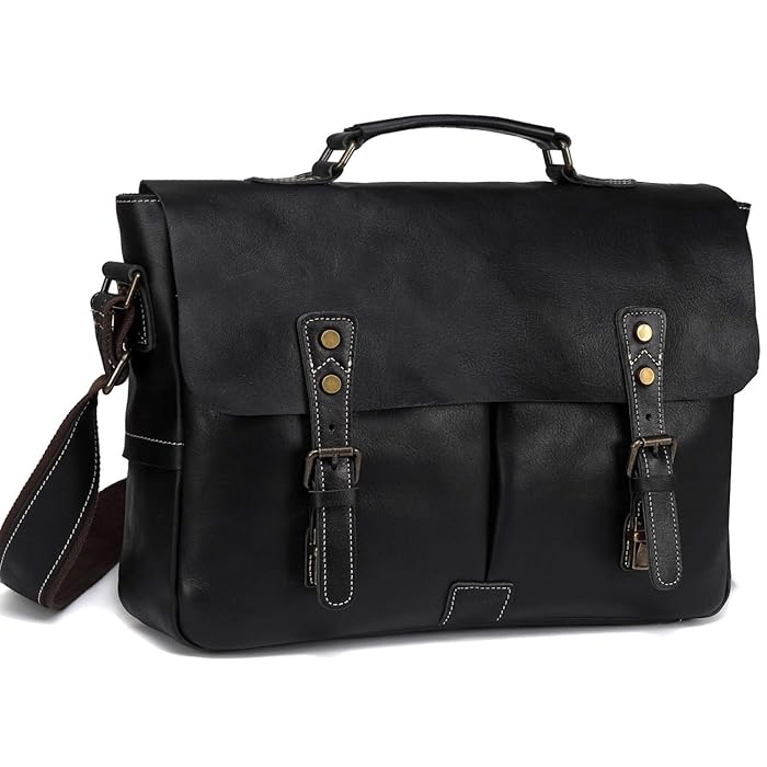 Buy Leather Messenger Bag for Men,VASCHY Handmade Distressed Leather