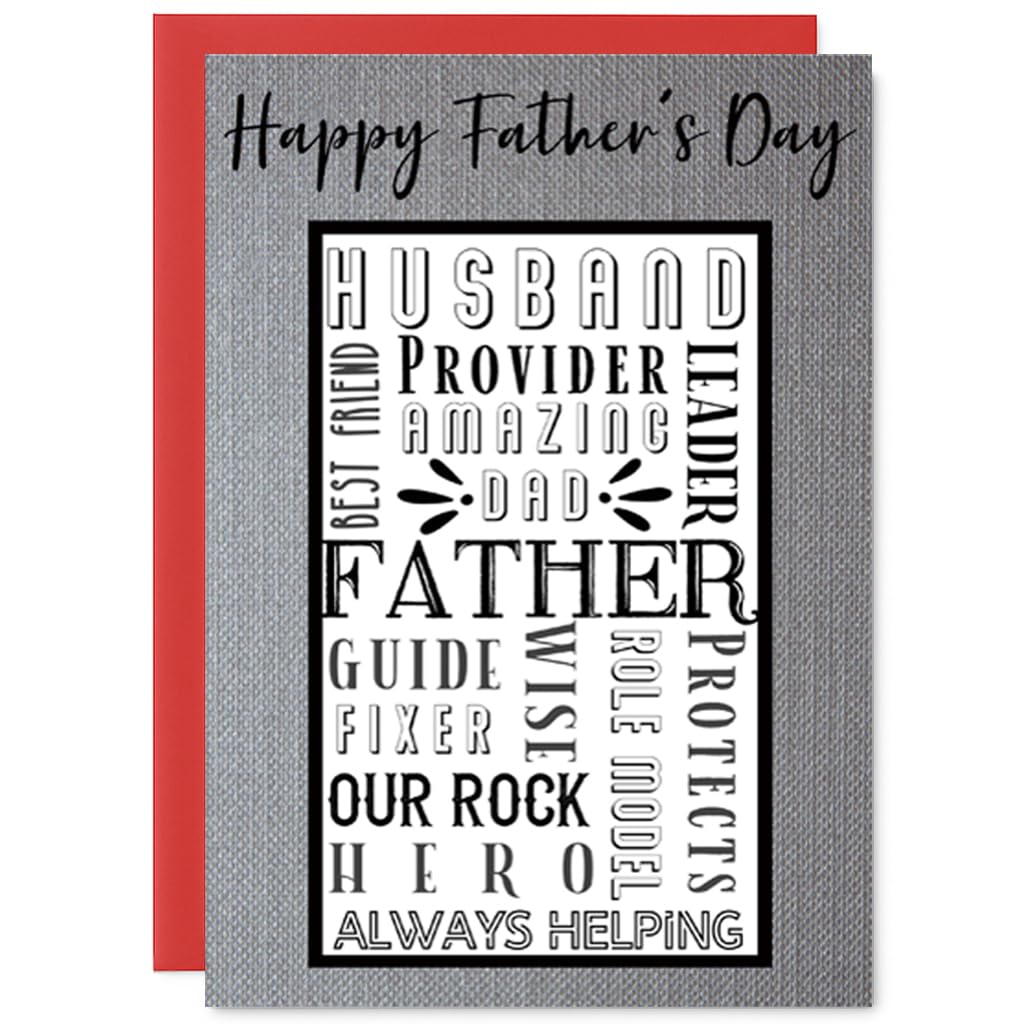 AnairsMo Fathers Day Card Gifts for Husband, Happy Fathers Day Card from Wife, Father's Day Cards to Husband, Sweet Father's Day Gifts for Him