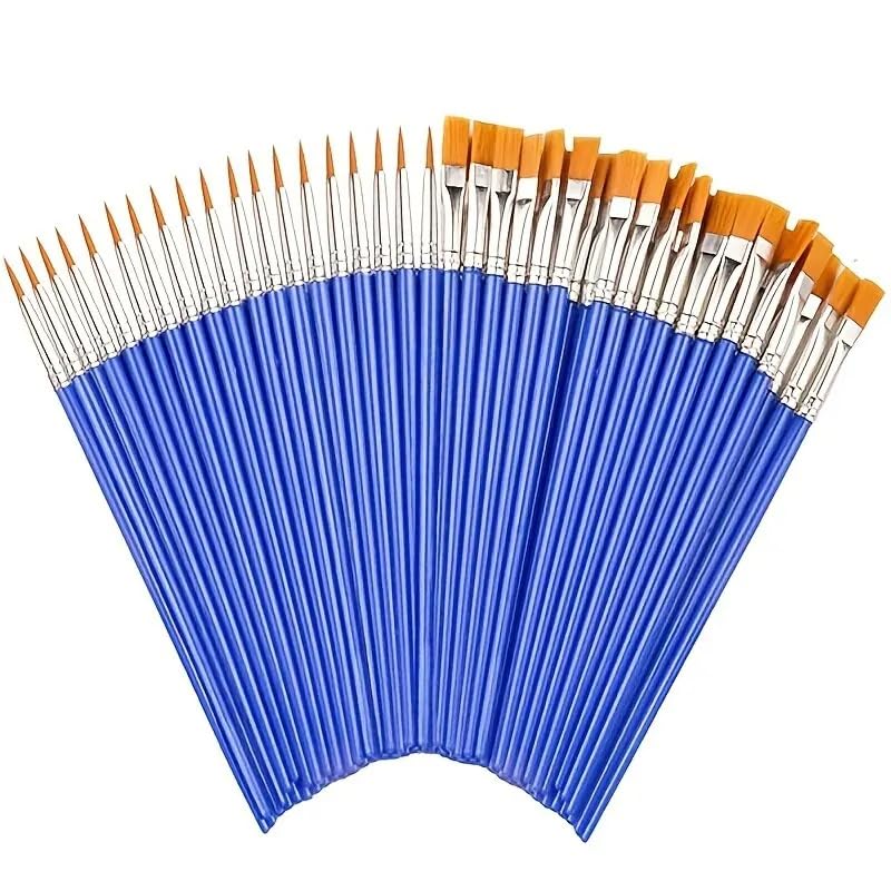 Set of 20 Acrylic Paint Brushes, Professional Set for Oil and Watercolor Painting, Multi-functional Line Drawing Tool for Artists