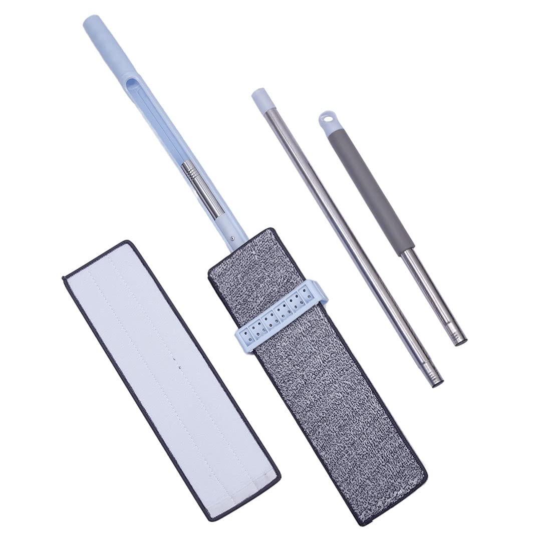 FRESHOME Squeeze MOP Microfiber Flat Squeeze Dry and Wet Mop 360° with Self Wringing Handsfree no Bucket for Hardwood Marble Tile Floor Cleaning for Home & Office - Blue Color (B094D4V4GV) Amazon Price History, Amazon Price Tracker