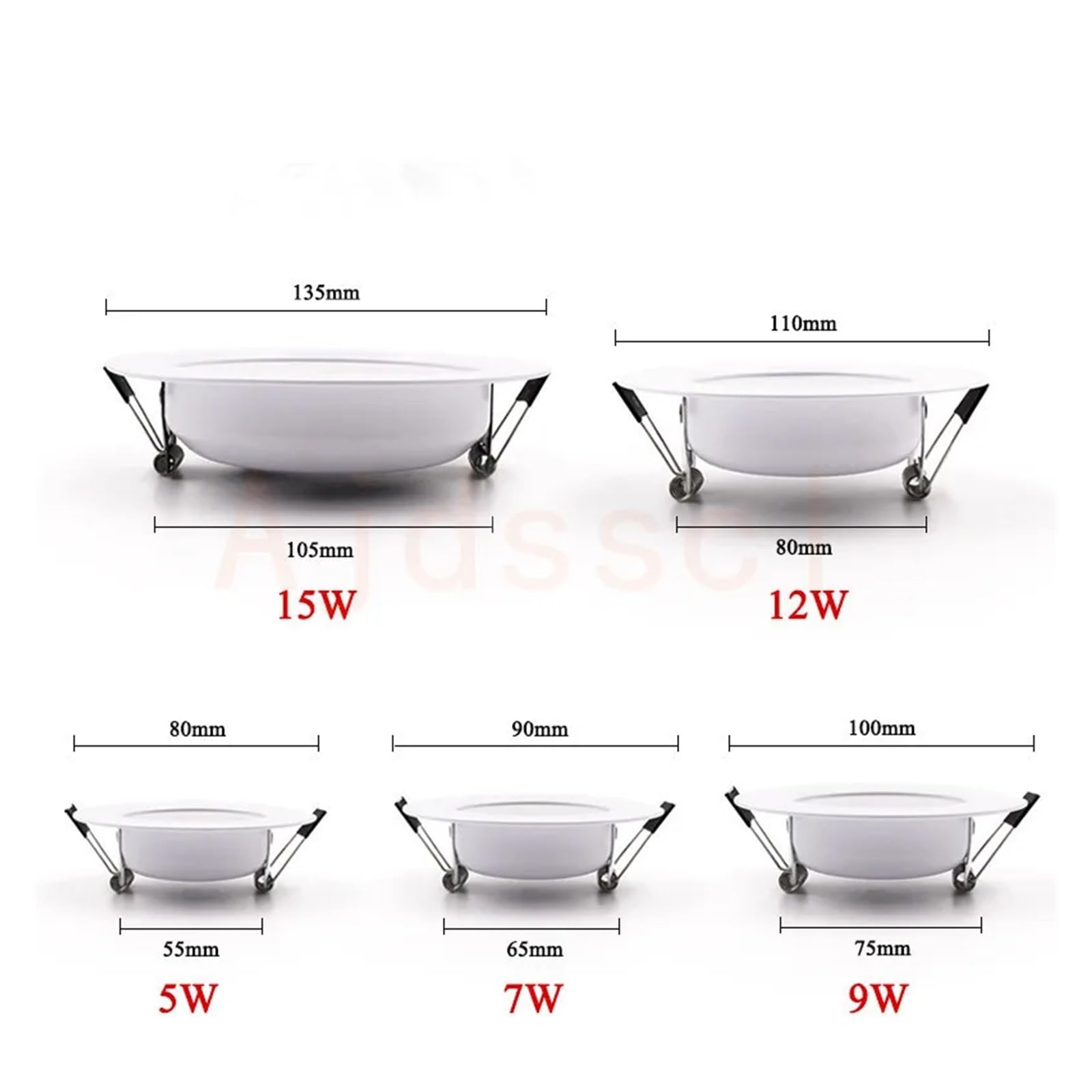 Genérico Luz descendente LED de 220V, foco tres colores con atenuación 5W, 7W, 9W, 12W, 15W, luz empotrable techo, lámpara blanca fría y cálida(Sliver,WHITE 4000K_15W)