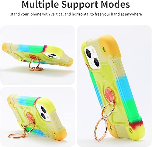 Miniatura 7 de MARKILL Funda compatible con iPhone 14iPhone 13 de 6.1 pulgadas con soporte de anillo giratorio de 360 integrado, protección contra caídas de grado