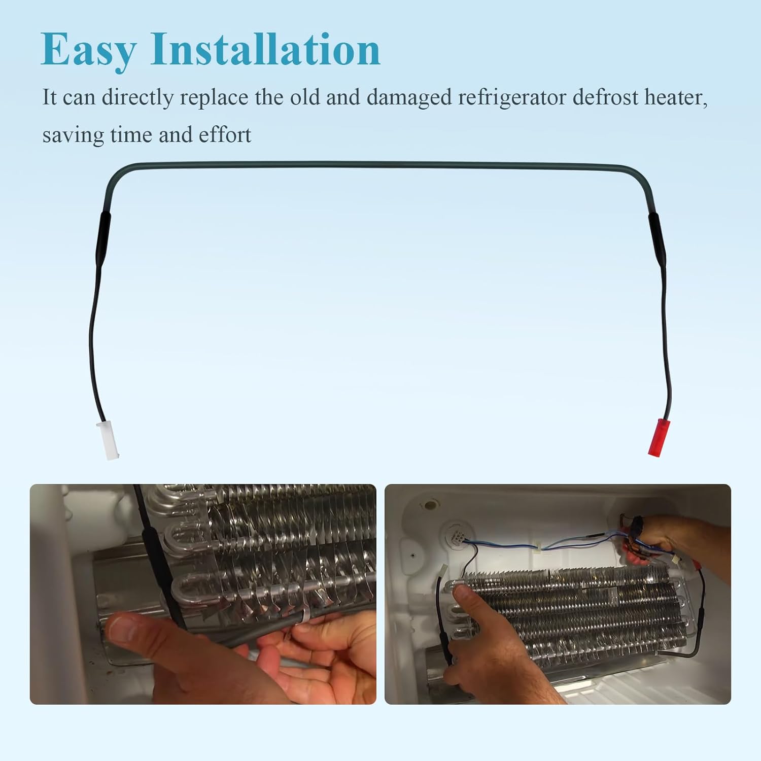 242044020 242044008 Refrigerator Defrost Heater Kit Fit for Frigidaire Refrigerator Electrolux,Gibson,Kelvinator,White,Westinghouse,Tappan,Kenmore,AP4567873,PS3408665,1792999,AH3408665,EA3408665,2 Pcs