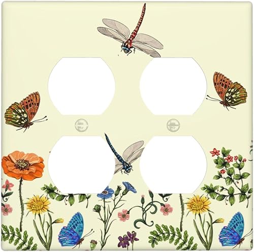 Miniatura 257 de Placa de pared dúplex de receptáculo de dispositivo de 1 gang de madera envejecida blanca gris con veta de tablón, cubierta de enchufe eléctrico de