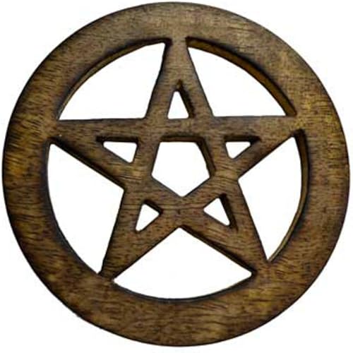 AzureGreen Pentagram Altar Tile, 4 inch