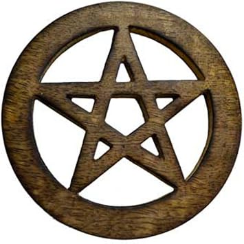 AzureGreen Pentagram Altar Tile 4" Brown Brown Black Brown