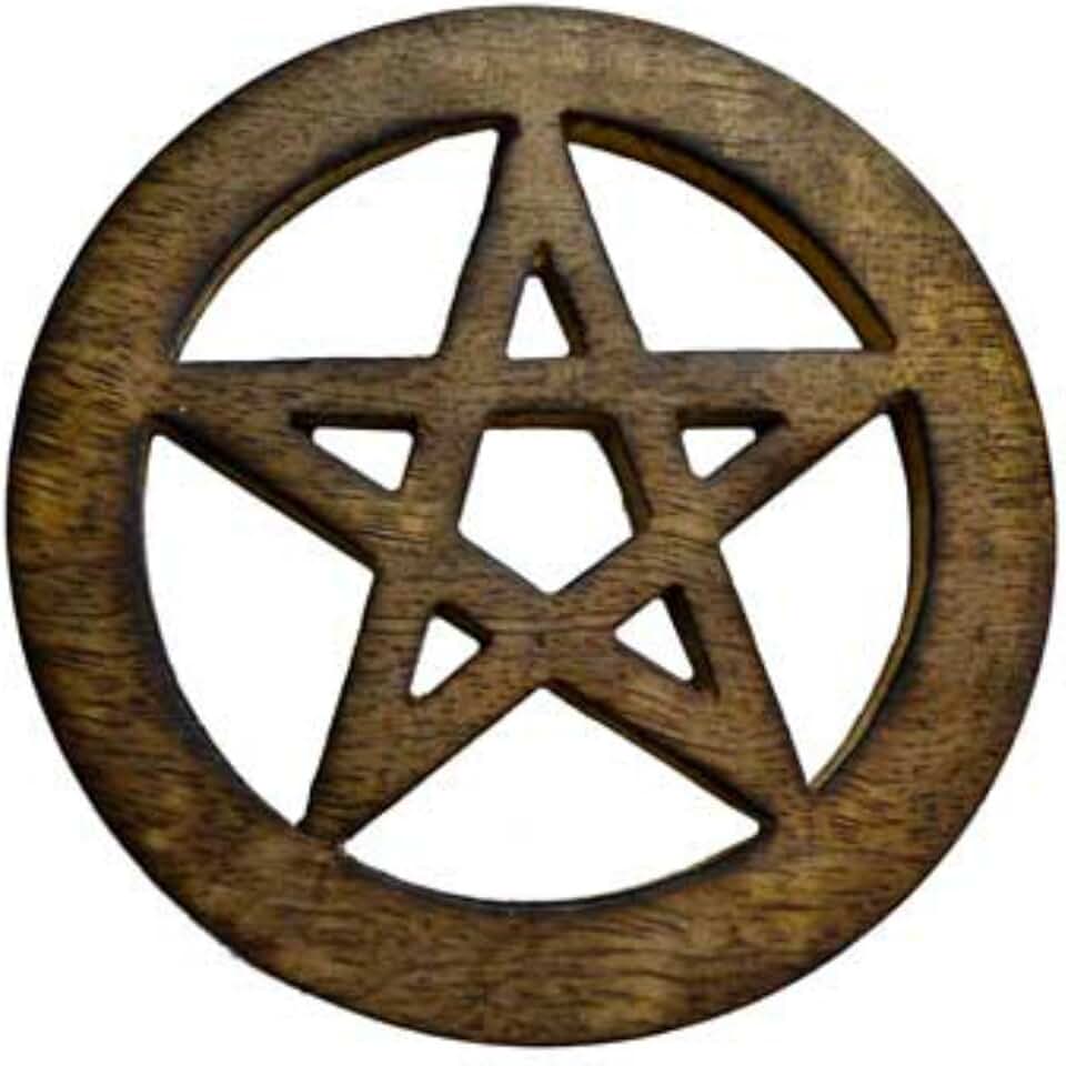 Pentagram Design Altar Tile Brown