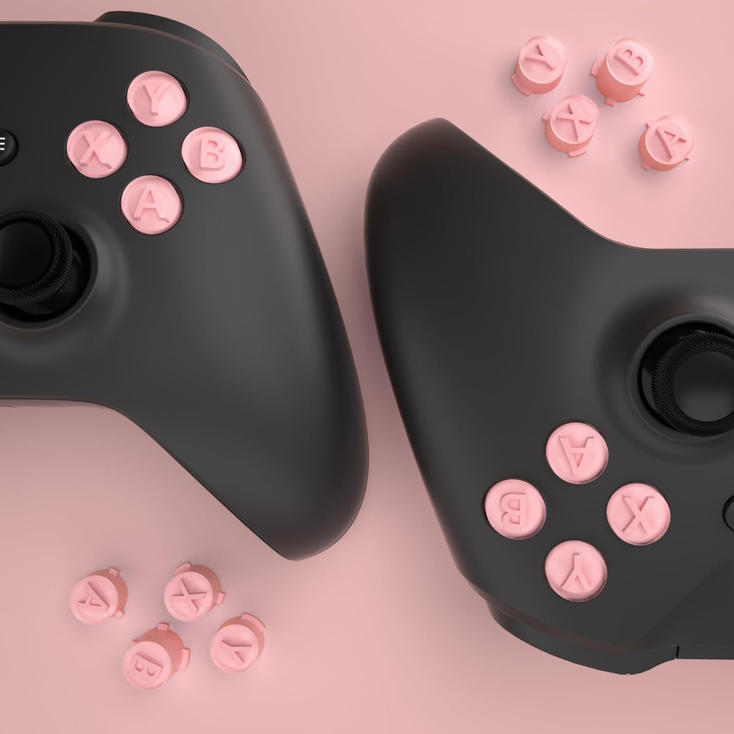 eXtremeRate ABXY Buttons for Xbox Core Wireless Controller, Two-Tone Carmine Pale Red & Clear Classic Symbols Action Buttons Replacement Prats for Xbox One S/X, Elite Series 2 Core & 1 Controller - Image 6