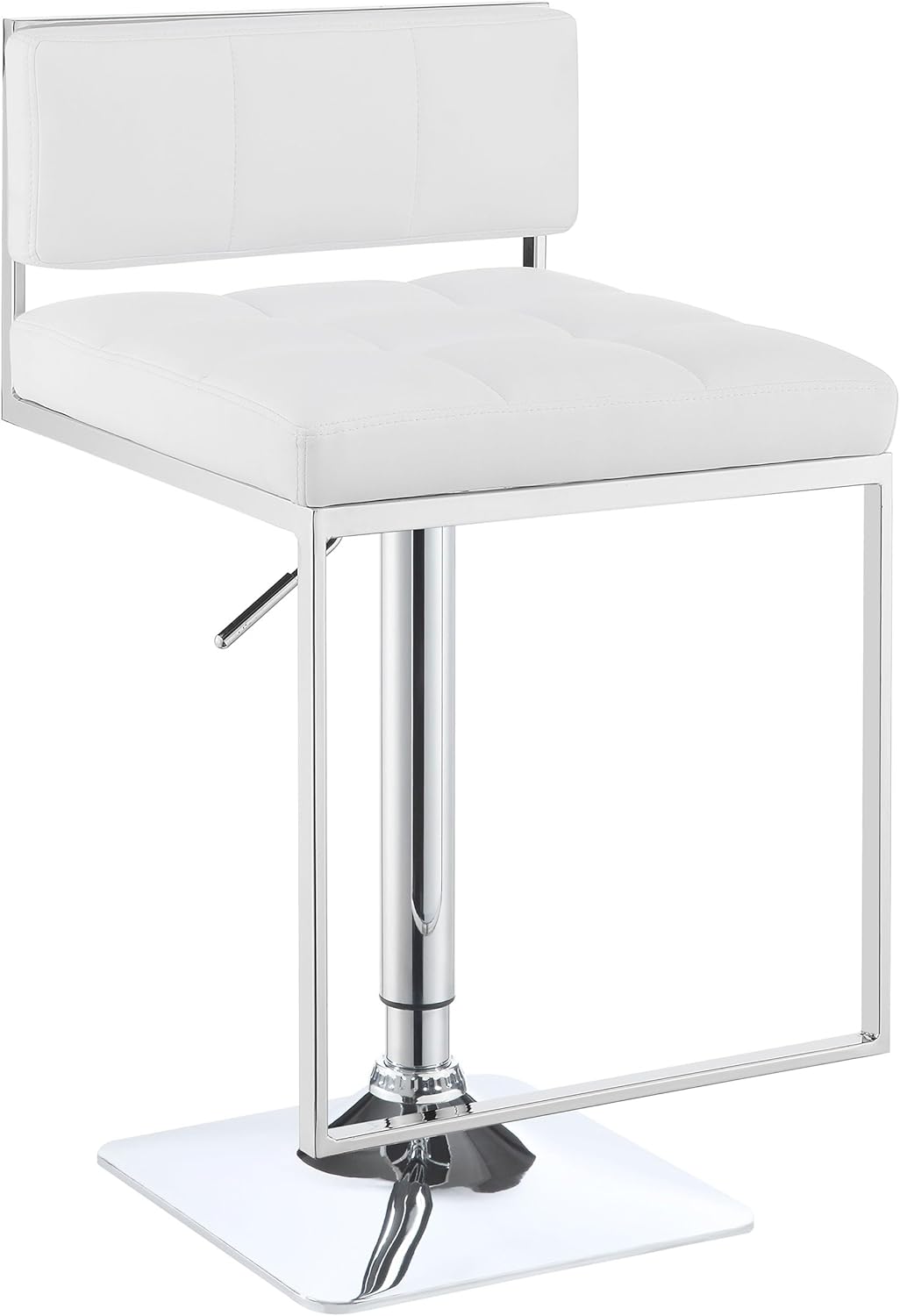 Coaster Home Furnishings - Alameda - Adjustable Bar Stool with White Upholstery and Chrome Base - Contemporary - Dining Room & Kitchen - White & Chrome - 100193