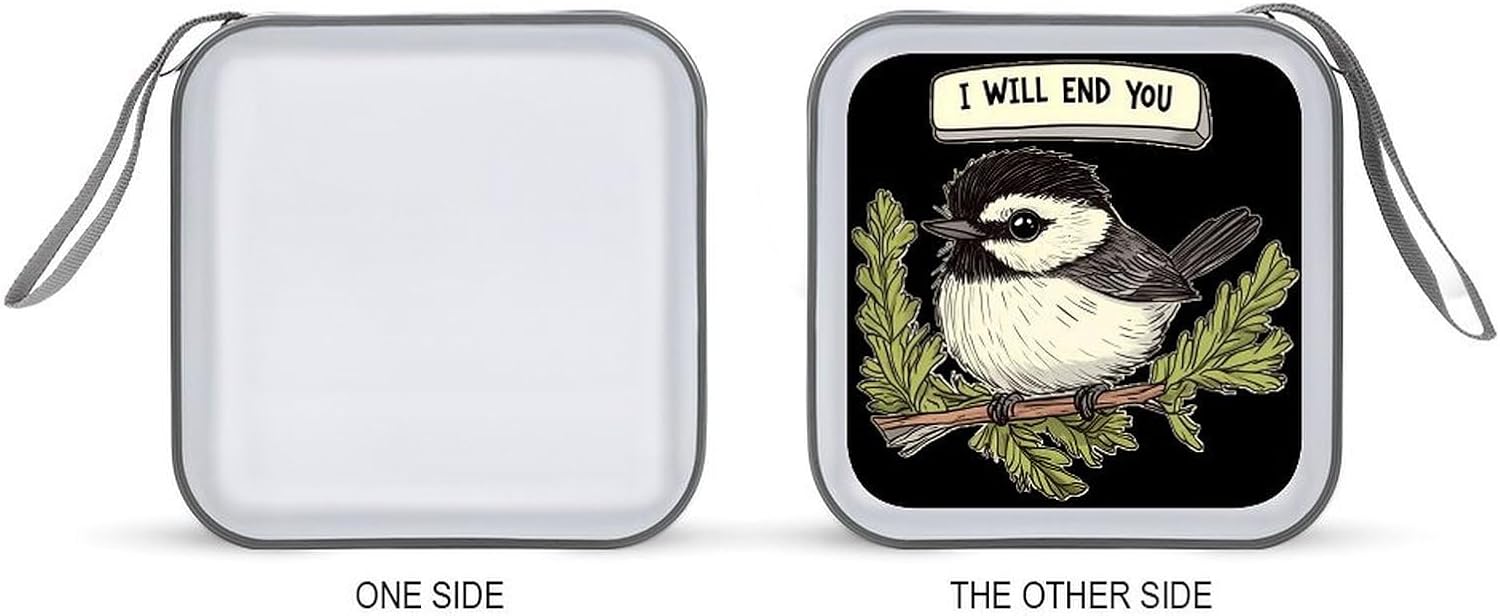 Chickadee Will End You CD Case DVD Storage Holder Binder 40 Capacity | protective,hard case,protable loop,travel car use,zippered closure