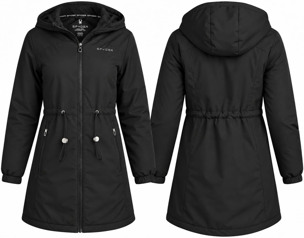 Spyder Womens Windbreaker Jacket - Water Resistant Insulated Cinched Waist