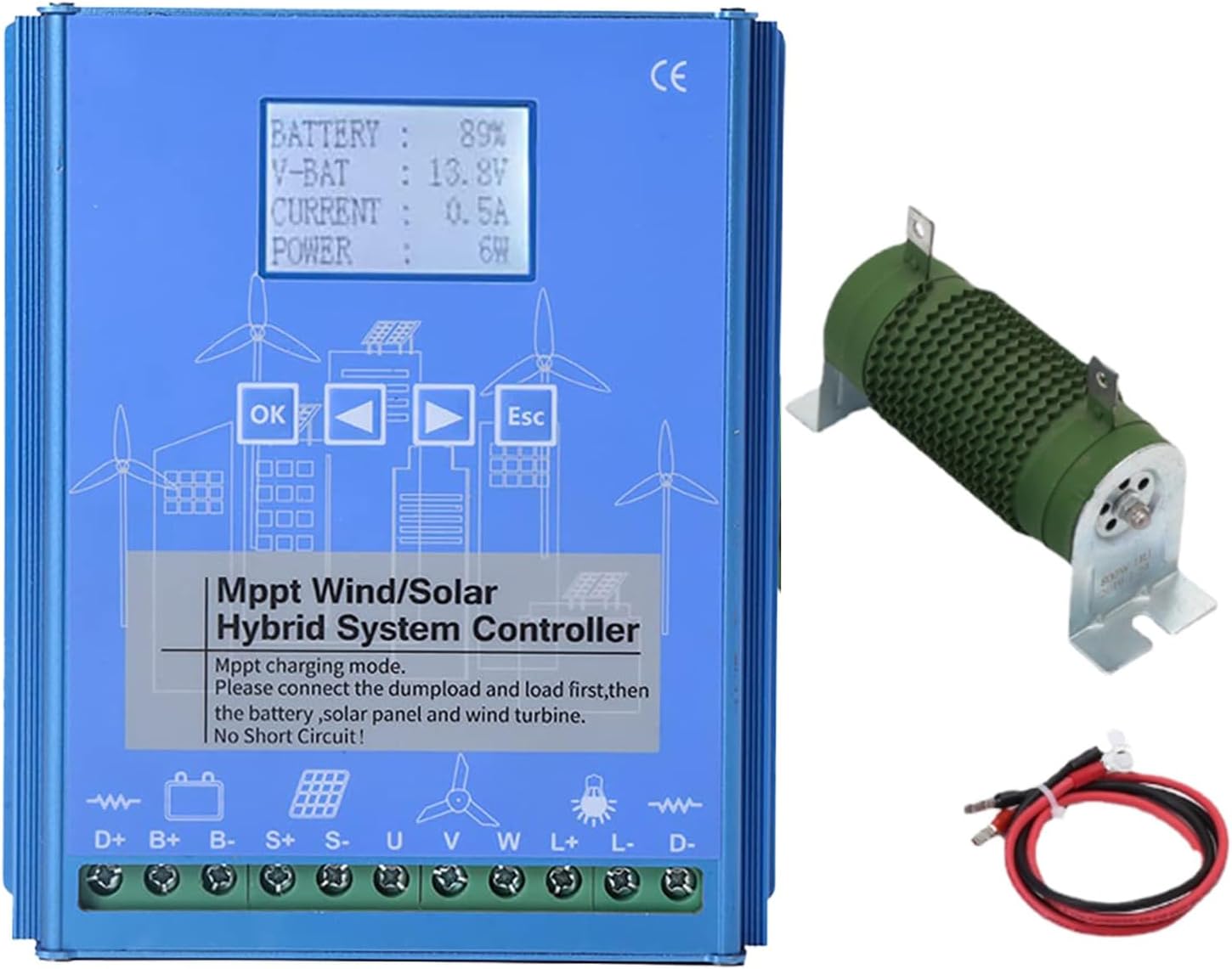 6000W Solar Charge Controller & 12V Hybrid Wind Turbine Generator - Free Energy Vertical Axis Windmill, High Efficiency Renewable Energy System, Eco-Friendly Power Solution